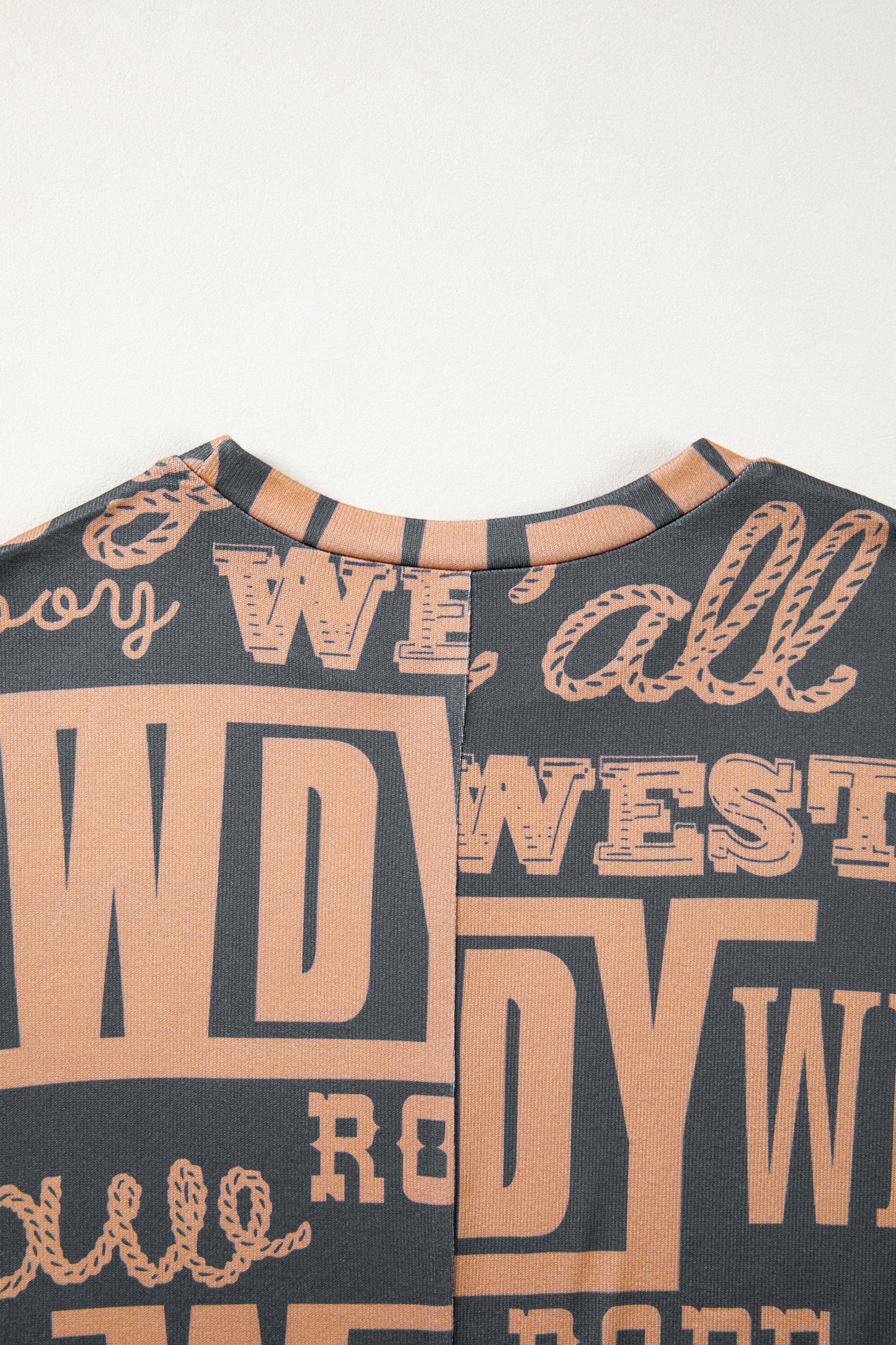 Dark Grey Howdy Cowboy Letter Printed Western Fashion Tee-Tops/Tops & Tees-[Adult]-[Female]-2022 Online Blue Zone Planet