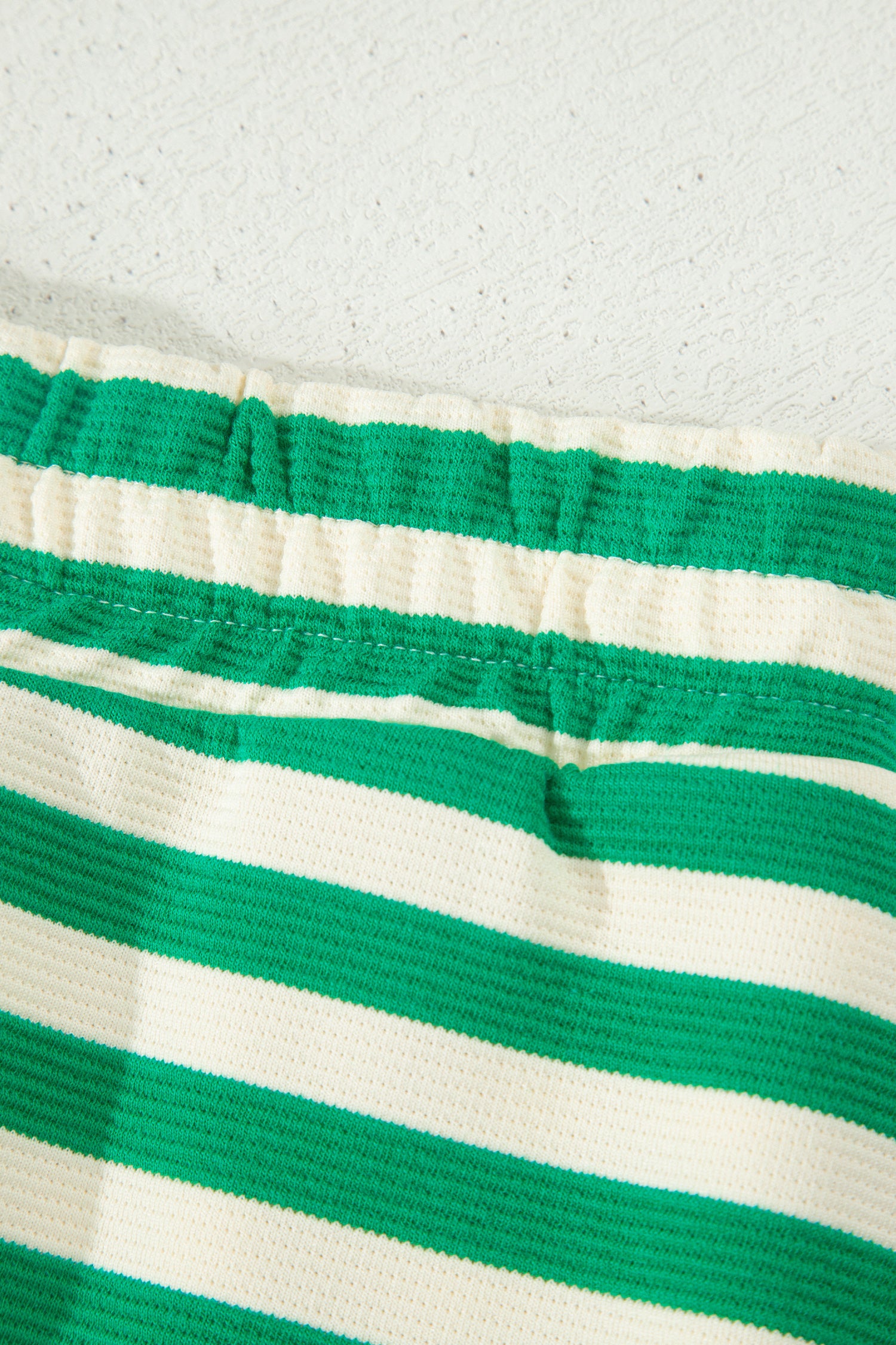 Bright Green Textured Stripe Print Contrast Trim Zip Collar Sleeveless 2pcs Skort Set-Two Piece Sets/Two Piece Dresses-[Adult]-[Female]-2022 Online Blue Zone Planet