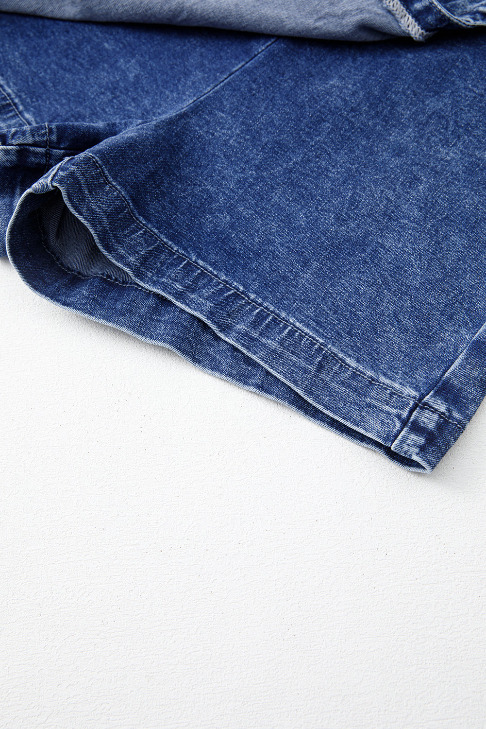 Sail Blue Acid Wash Asymmetric Twisted Wrapped Zipped Denim Skort-Bottoms/Denim Shorts-[Adult]-[Female]-2022 Online Blue Zone Planet
