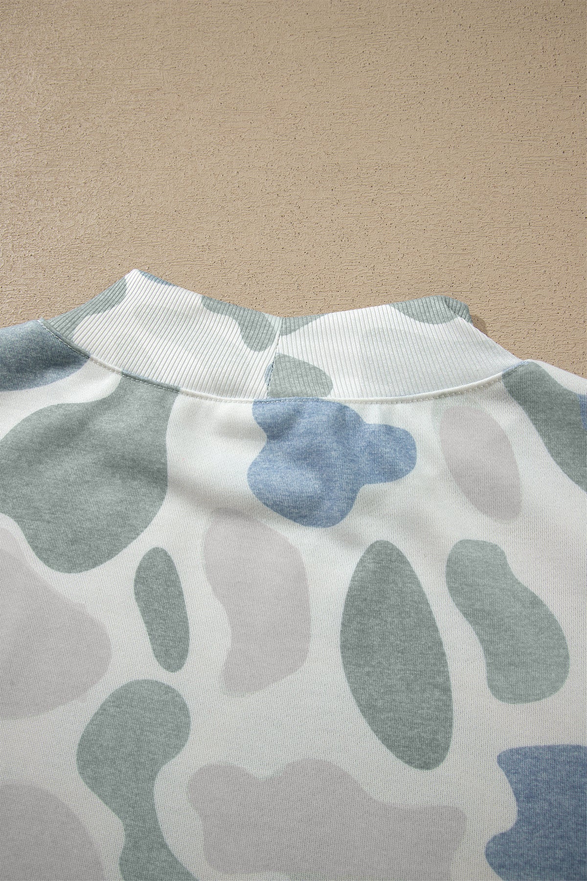 Sky Blue Camouflage Western Style Pullover Sweatshirt-Tops/Sweatshirts & Hoodies-[Adult]-[Female]-2022 Online Blue Zone Planet