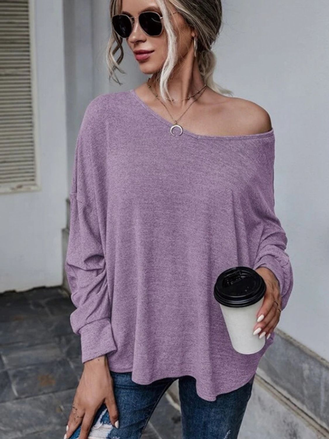 Full Size Double Tie Drop Shoulder Long Sleeve T-Shirt-TOPS / DRESSES-[Adult]-[Female]-2022 Online Blue Zone Planet