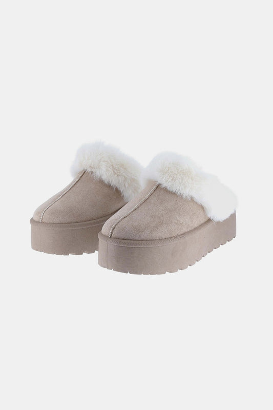 Blue Zone Planet | Weeboo Thick Bottom Fur Trim Snow Slippers-SHOES-[Adult]-[Female]-2022 Online Blue Zone Planet