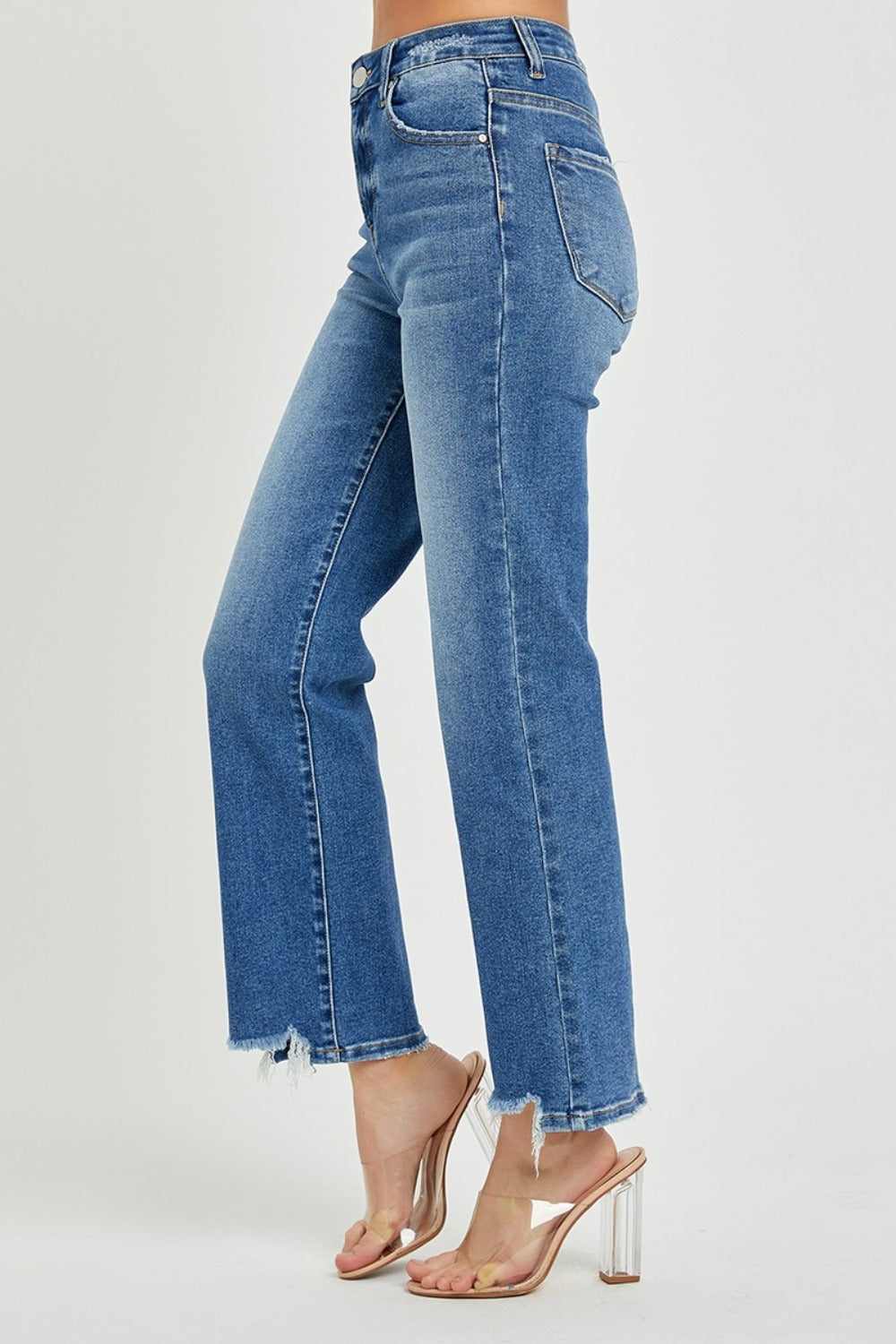 RISEN High Rise Straight Jeans-BOTTOMS SIZES SMALL MEDIUM LARGE-[Adult]-[Female]-2022 Online Blue Zone Planet