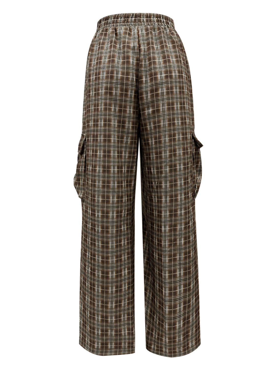 Blue Zone Planet | Plaid Wide Leg Pants with Pockets-BOTTOMS SIZES SMALL MEDIUM LARGE-[Adult]-[Female]-2022 Online Blue Zone Planet