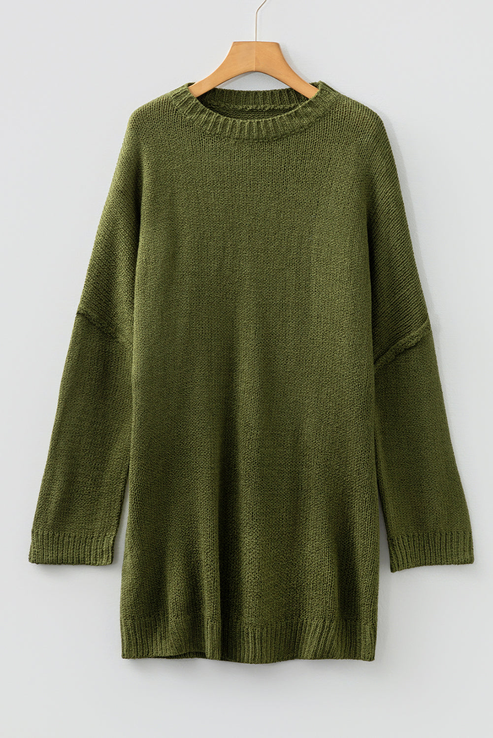 Four Leaf Clover Oversize Drop Shoulder Slouchy Sweater Dress-TOPS / DRESSES-[Adult]-[Female]-2022 Online Blue Zone Planet