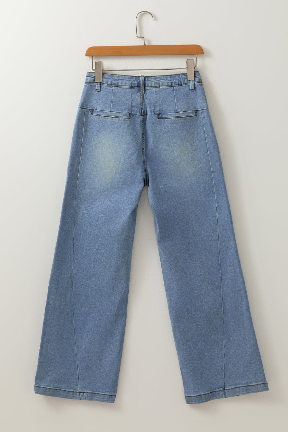 Ashleigh Blue Washed Pleated Detail Wide Leg Jeans-Bottoms/Jeans-[Adult]-[Female]-2022 Online Blue Zone Planet