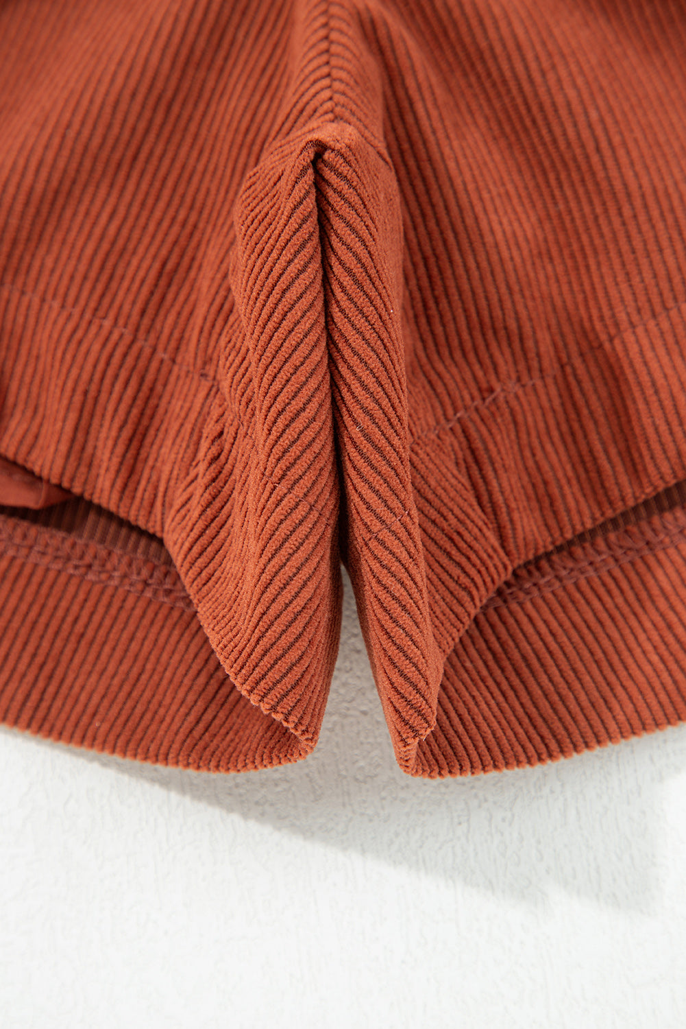 Clay Button Decor Scalloped Edge High Waist Corduroy Shorts-Bottoms/Casual Shorts-[Adult]-[Female]-2022 Online Blue Zone Planet