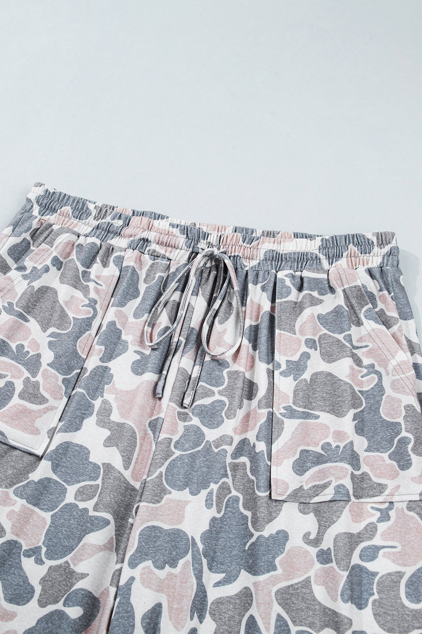 Khaki Camouflage Print Patch Pockets Ankle-Length Plus Size Pants-Plus Size/Plus Size Bottoms-[Adult]-[Female]-2022 Online Blue Zone Planet