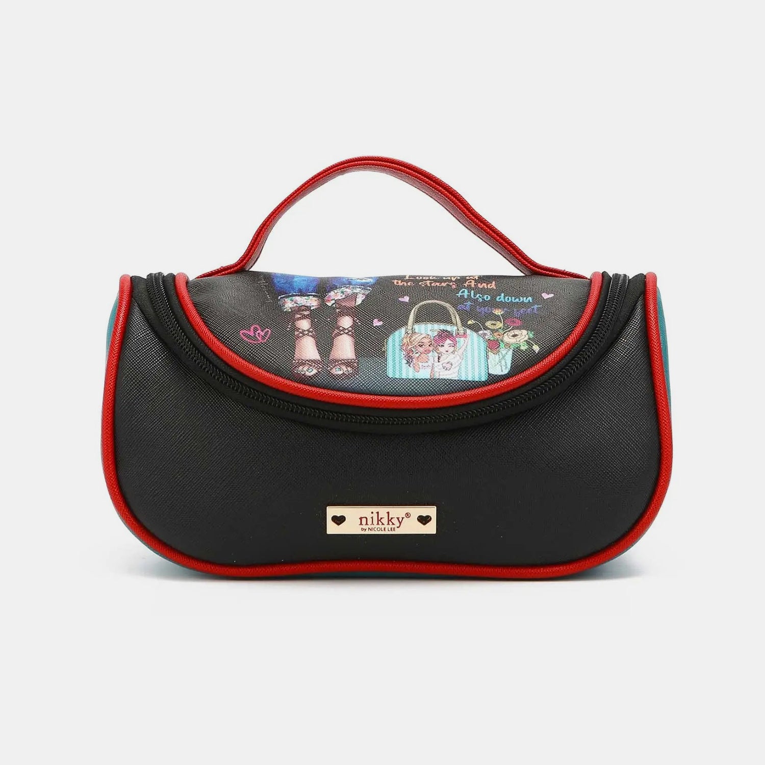 Nicole Lee USA Nikky Contrast Makeup Bag-HANDBAGS-[Adult]-[Female]-LovelyFeet-One Size-2022 Online Blue Zone Planet