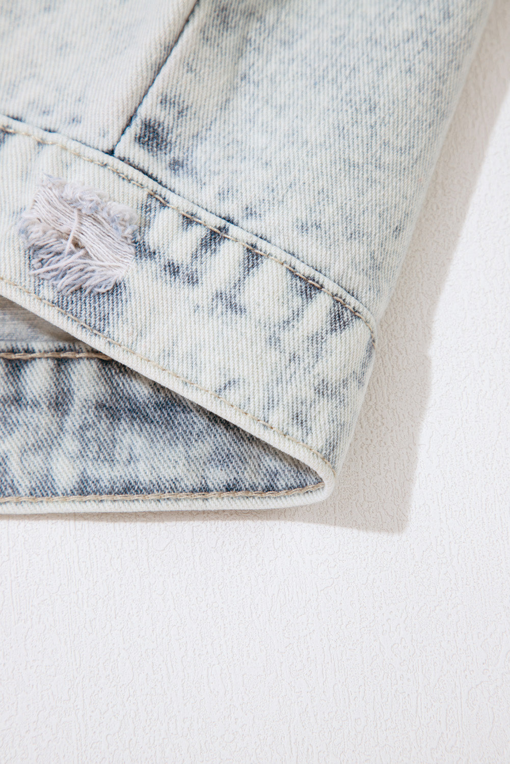 Beau Blue Light Wash Buttoned Chest Pocket Puff Sleeve Denim Jacket-Outerwear/Denim jackets-[Adult]-[Female]-2022 Online Blue Zone Planet