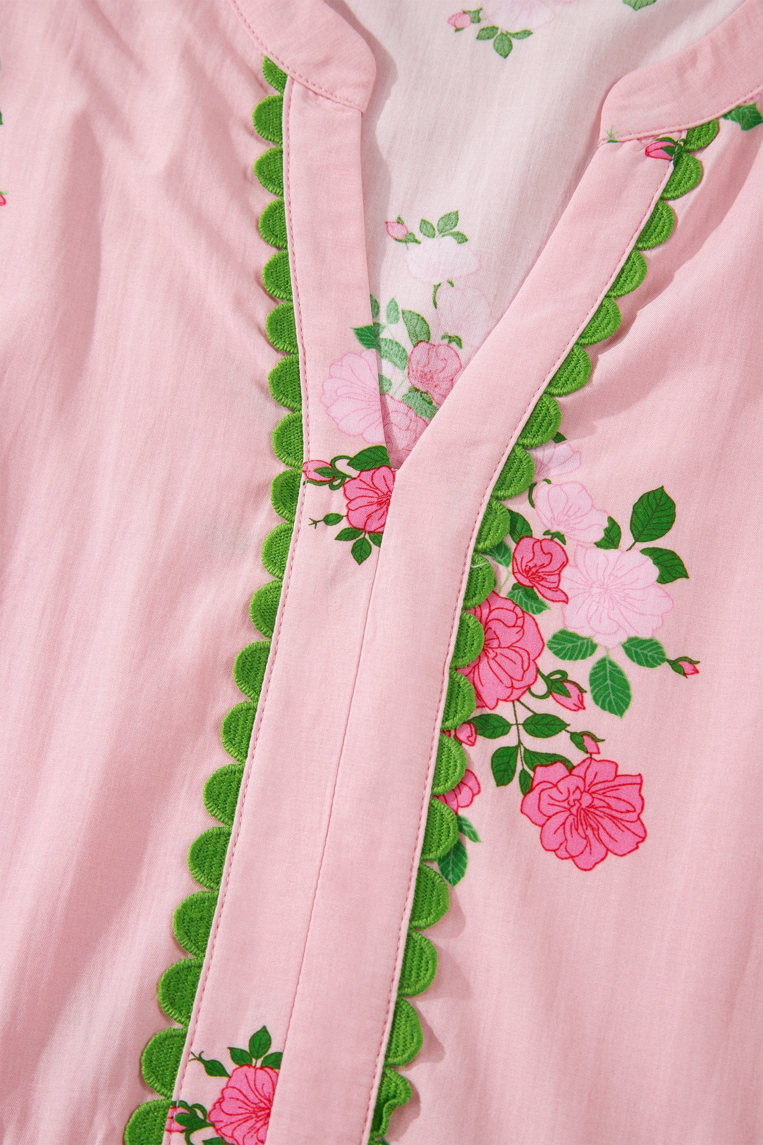 Pink Notched Neck Flutter Short Sleeve Floral Print Maxi Dress-TOPS / DRESSES-[Adult]-[Female]-2022 Online Blue Zone Planet