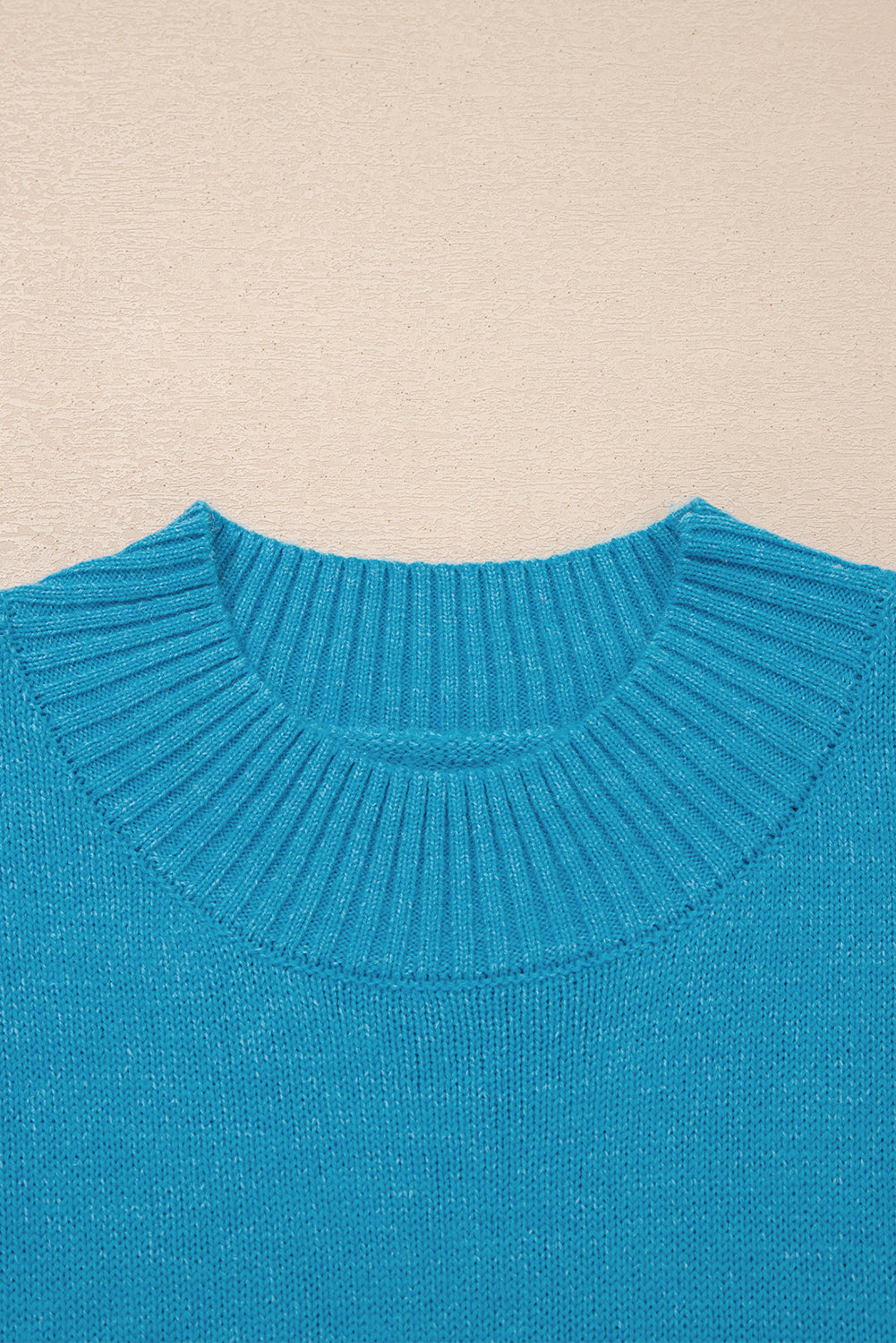 Blue Contrast Stitch Trim Knot Side Mock Neck Sweater Vest-TOPS / DRESSES-[Adult]-[Female]-2022 Online Blue Zone Planet