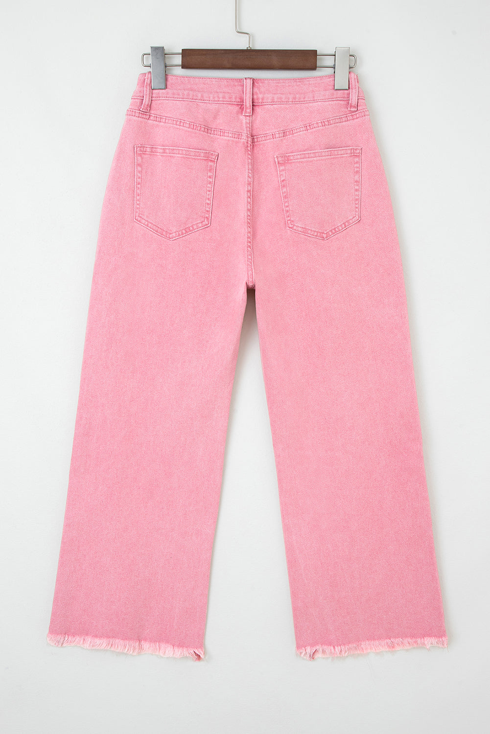 Peach Blossom Acid Washed High Rise Cropped Wide Leg Jeans-Bottoms/Jeans-[Adult]-[Female]-2022 Online Blue Zone Planet
