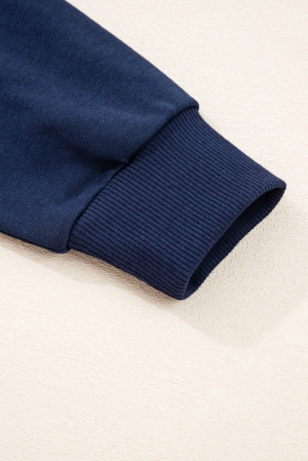 Navy Blue Varsity Striped Detail Drop Shoulder Oversized Sweatshirt-Tops/Sweatshirts & Hoodies-[Adult]-[Female]-2022 Online Blue Zone Planet