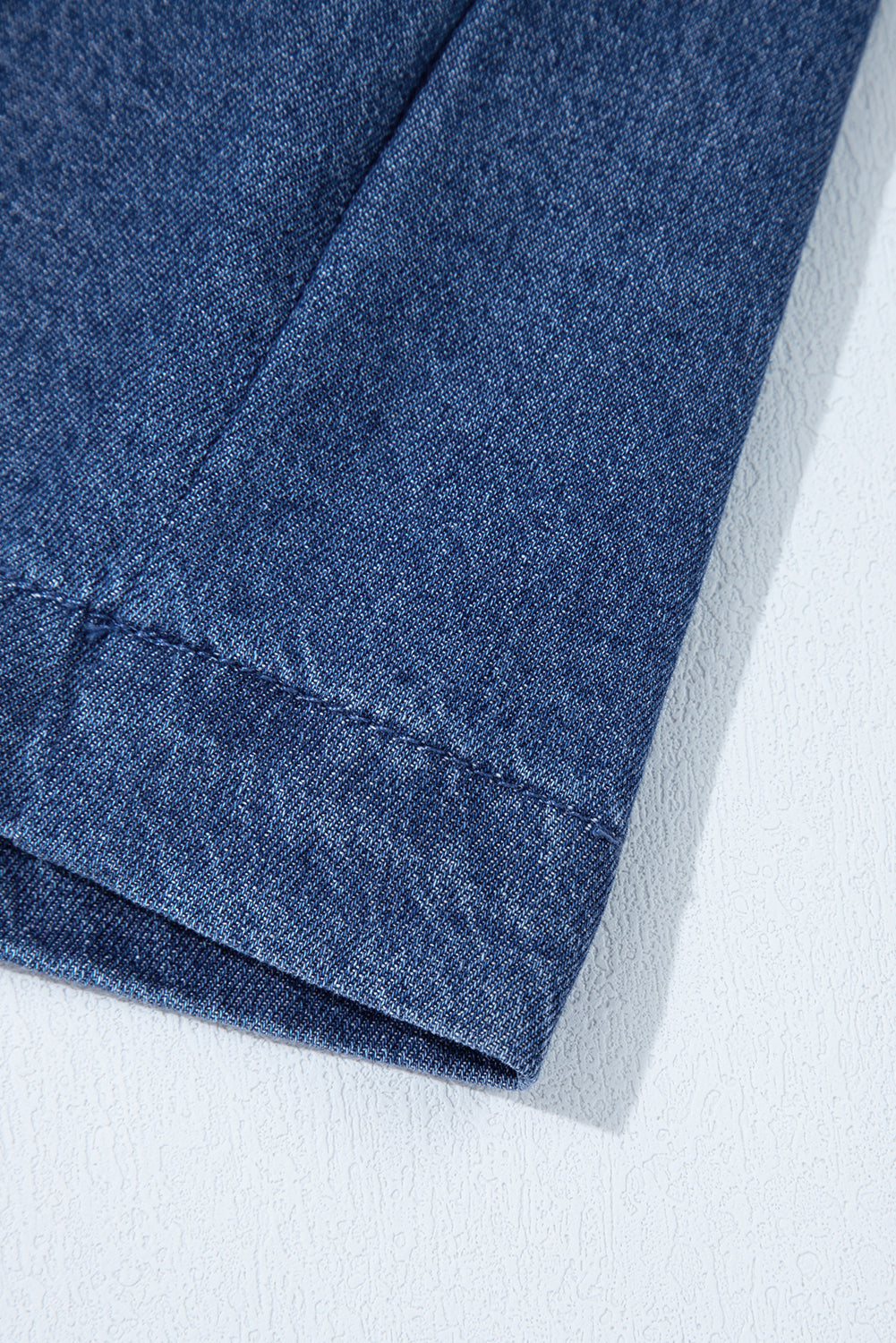 Sail Blue Tied Front Bubble Sleeve Peplum Denim Shirt-Tops/Blouses & Shirts-[Adult]-[Female]-2022 Online Blue Zone Planet