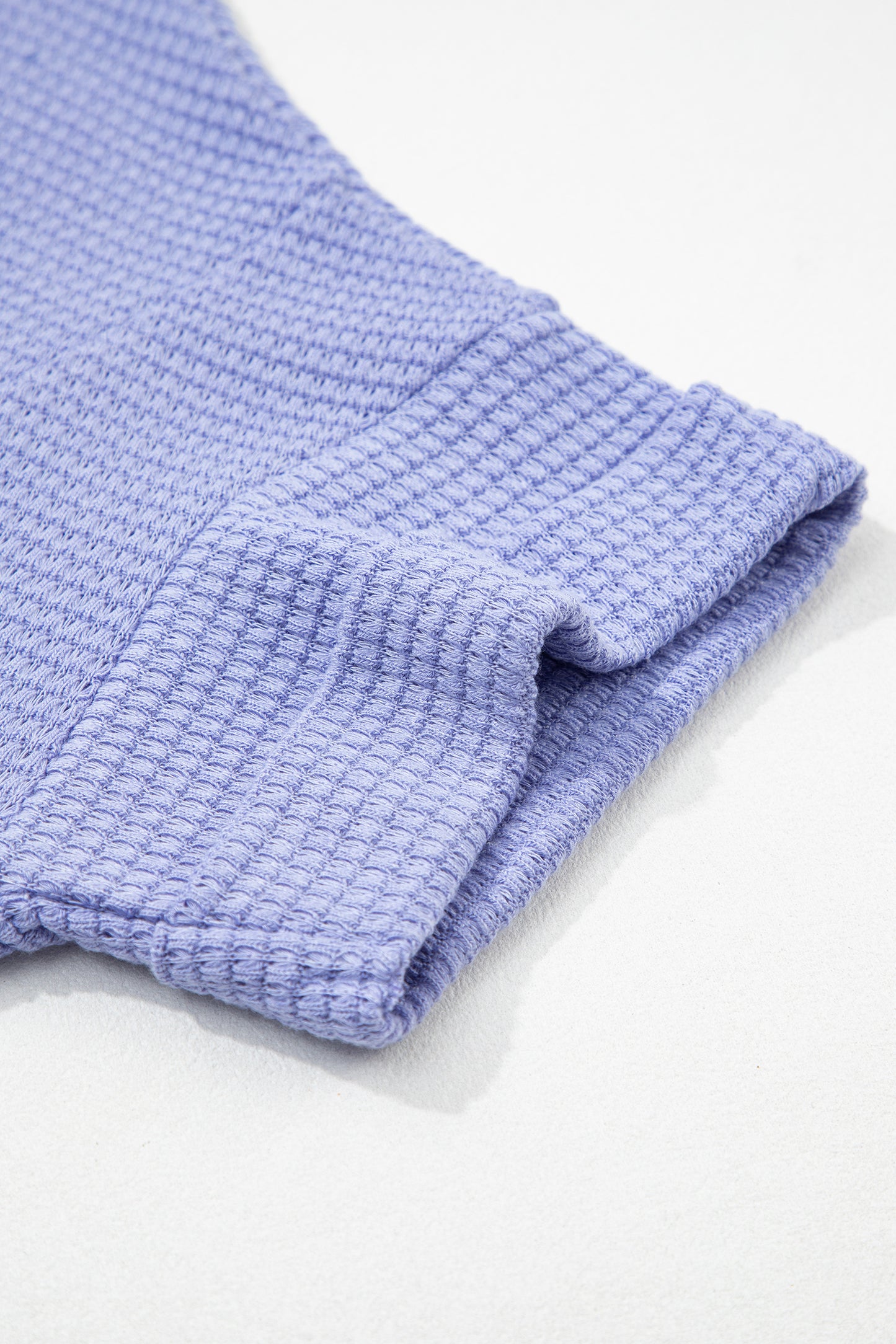 Clearly Aqua Waffle V Neck Short Sleeve Knit Top-Tops/Tops & Tees-[Adult]-[Female]-2022 Online Blue Zone Planet