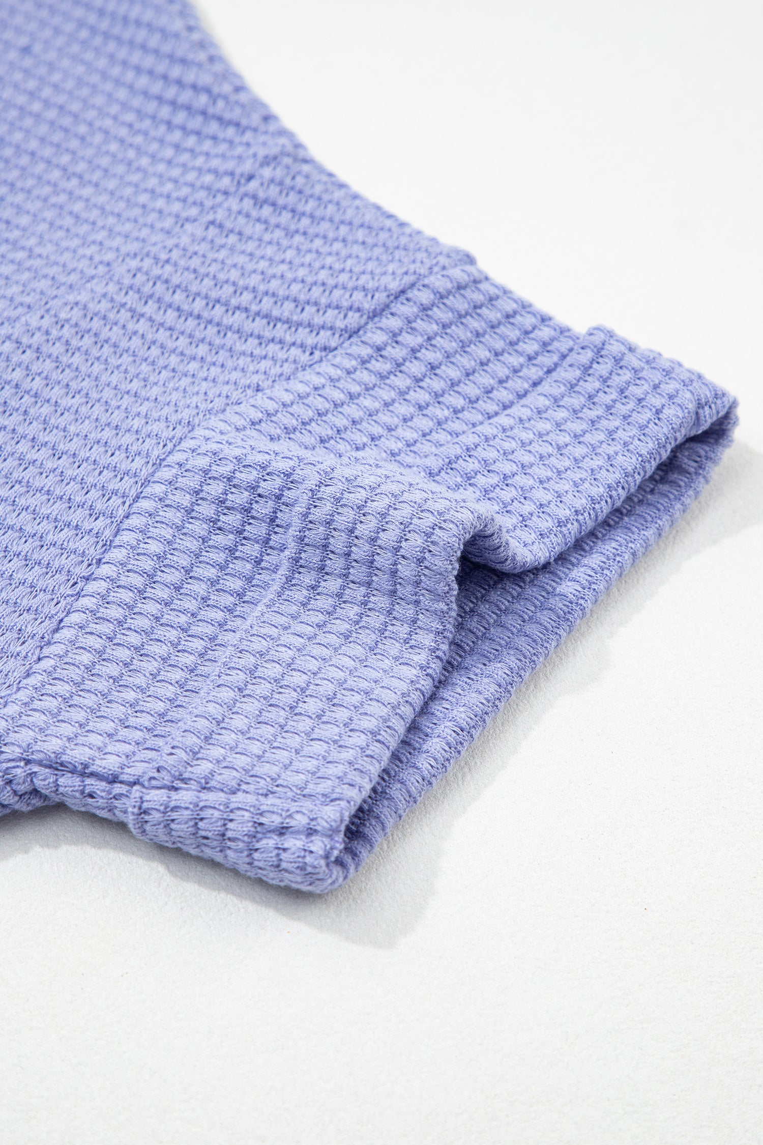 Clearly Aqua Waffle V Neck Short Sleeve Knit Top-Tops/Tops & Tees-[Adult]-[Female]-2022 Online Blue Zone Planet