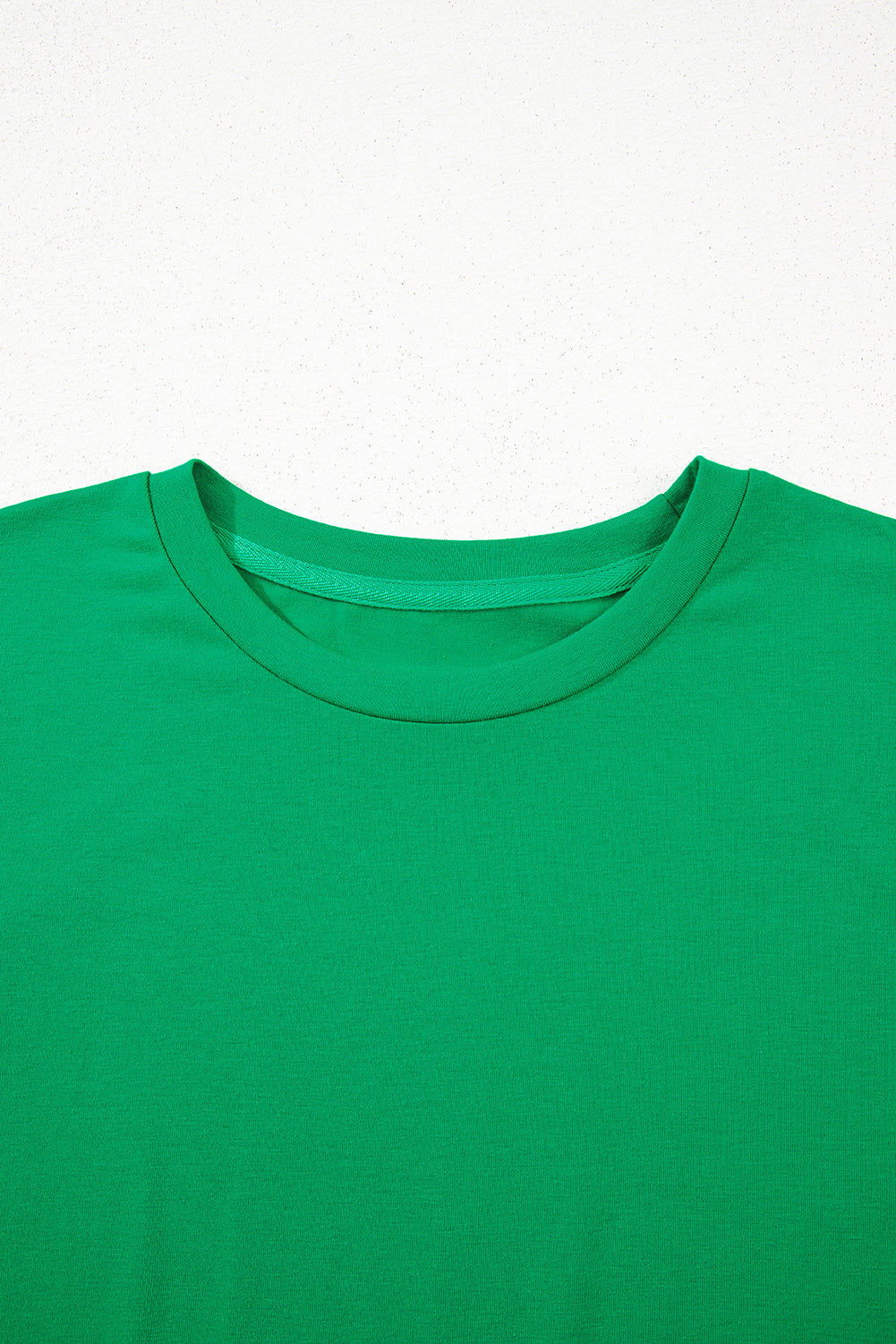 Bright Green Casual Plain Crew Neck Tee-Tops/Tops & Tees-[Adult]-[Female]-2022 Online Blue Zone Planet