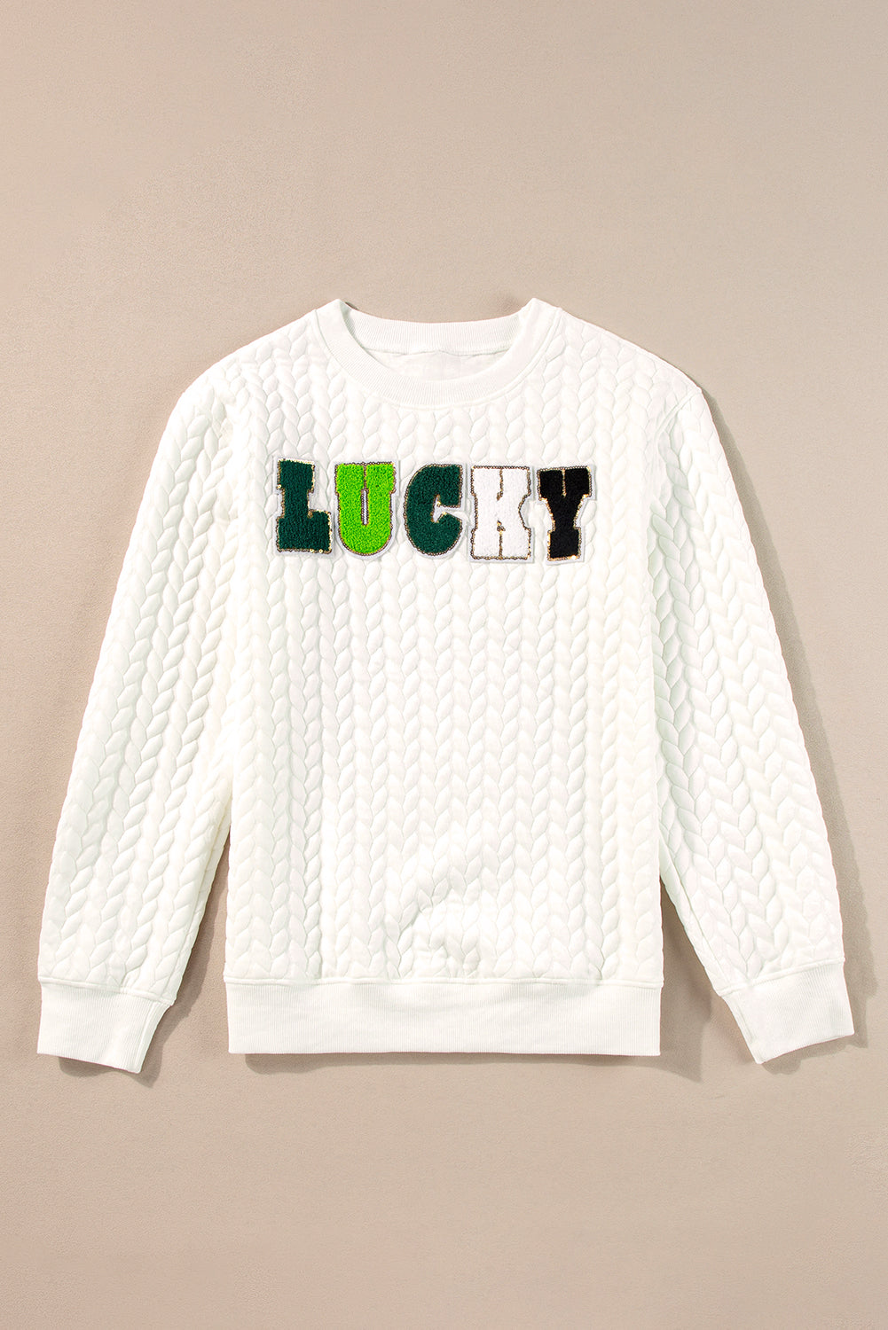 White Merry and Bright Quilted Sweatshirt-Sweatshirts & Hoodies-[Adult]-[Female]-2022 Online Blue Zone Planet
