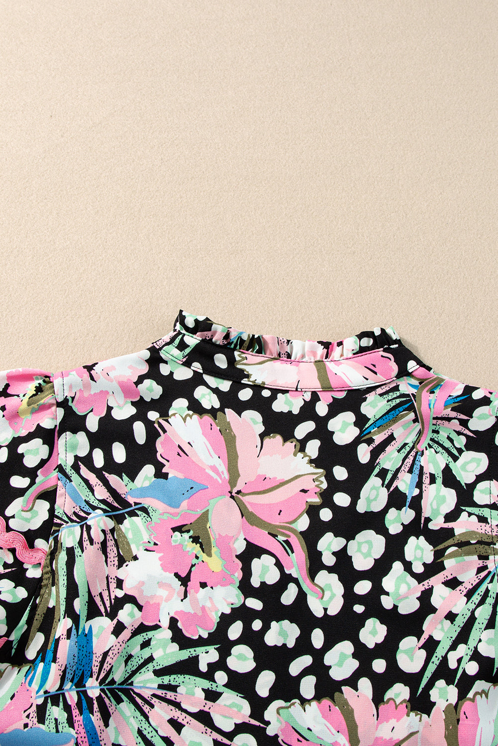 Pink Ricrac Floral Tiered Short Sleeve Blouse-Tops/Blouses & Shirts-[Adult]-[Female]-2022 Online Blue Zone Planet
