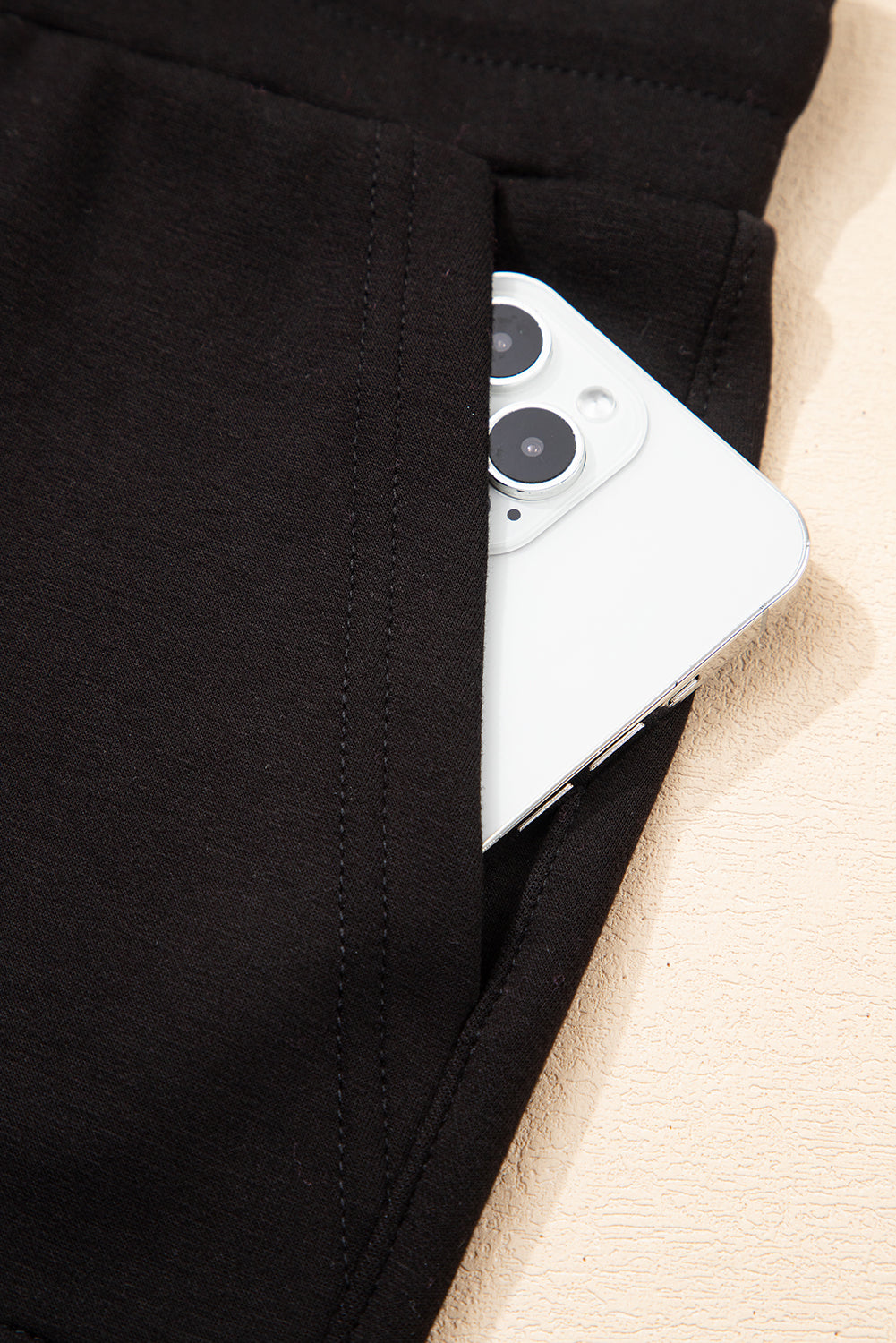 Black Exposed Seam Detail Skinny Drawstring Jogger Pants-Bottoms/Pants & Culotte-[Adult]-[Female]-2022 Online Blue Zone Planet