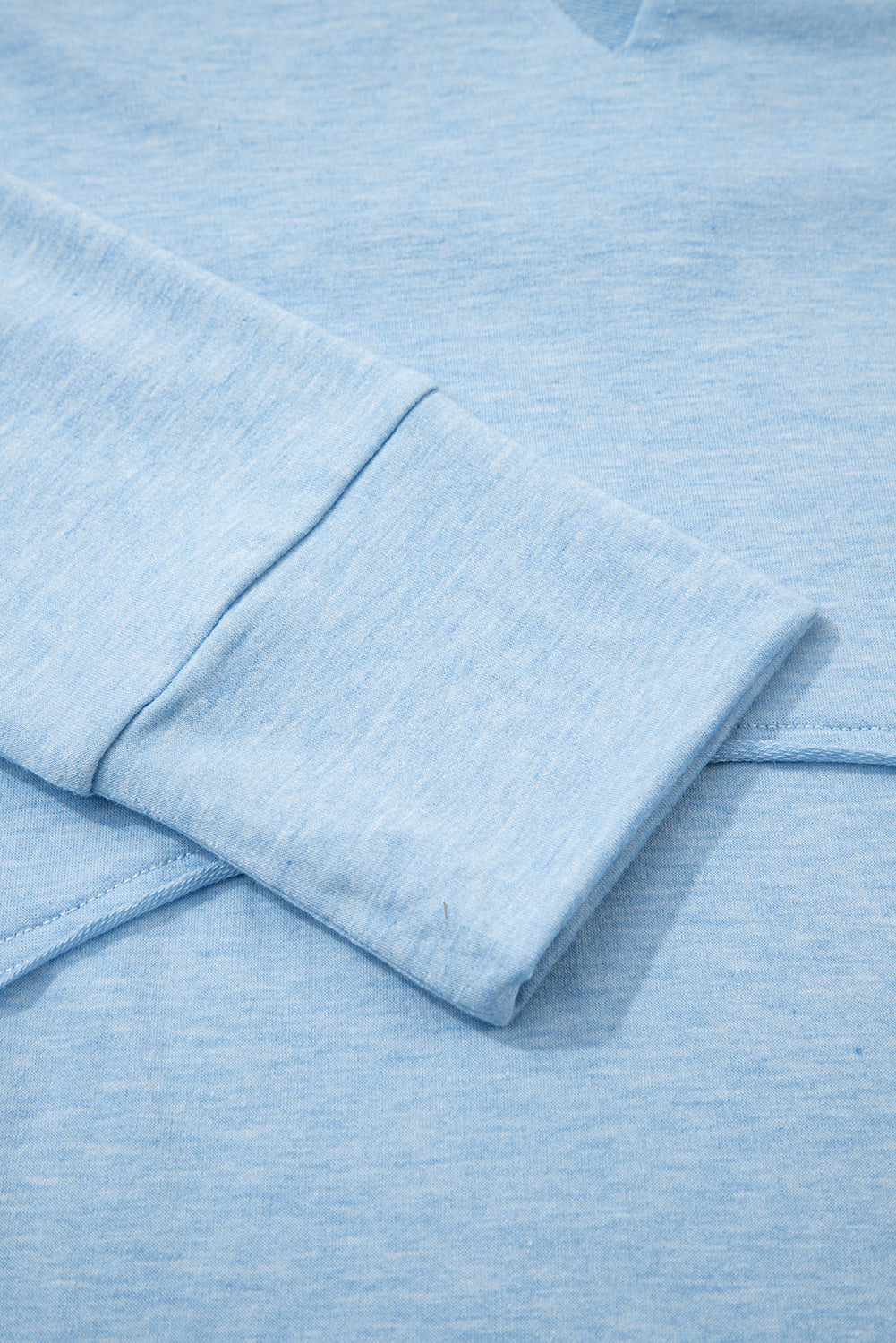 Myosotis Notched Neck Terry Raw Hem Long Sleeve Top-Tops/Long Sleeve Tops-[Adult]-[Female]-2022 Online Blue Zone Planet