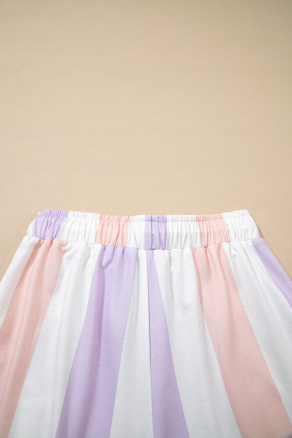 Purple Stripe Multicolored Print Drawstring Loose Pants with Side Pockets-Bottoms/Pants & Culotte-[Adult]-[Female]-2022 Online Blue Zone Planet
