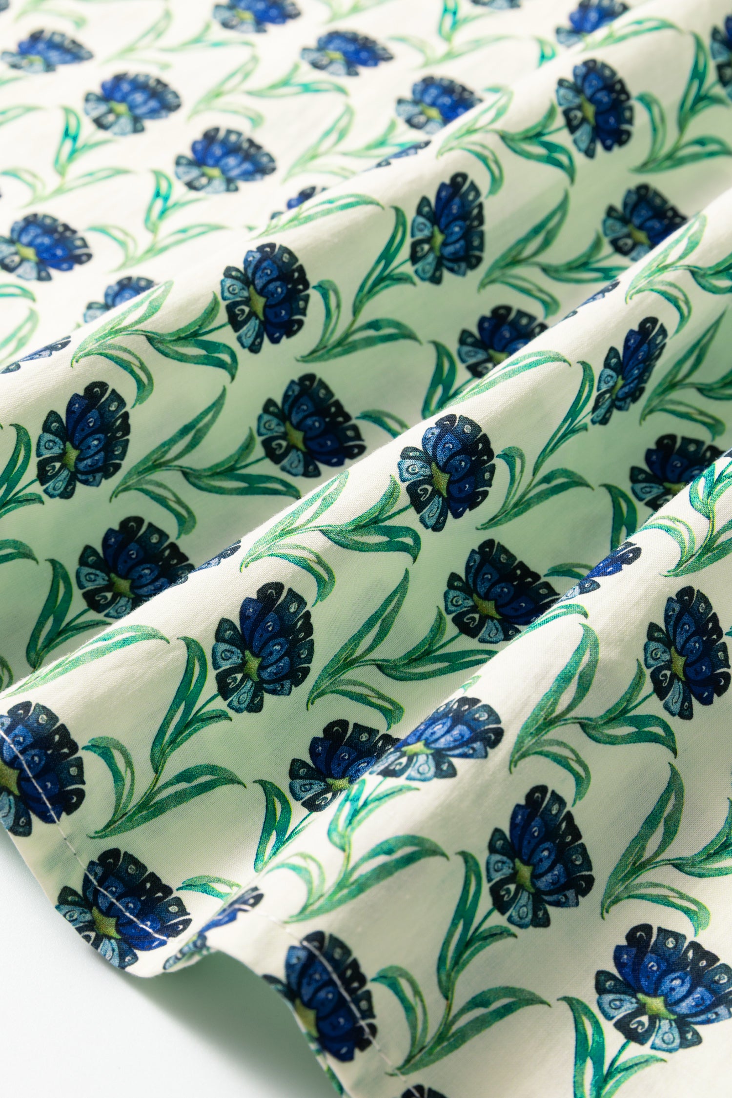 Green Floral Print Lace Detail Ruffle Trim Long Sleeve Blouse-Tops/Blouses & Shirts-[Adult]-[Female]-2022 Online Blue Zone Planet