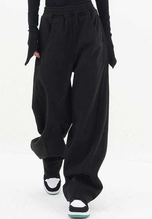 Blue Zone Planet | Elastic Waist Sweatpants with Pockets-BOTTOMS SIZES SMALL MEDIUM LARGE-[Adult]-[Female]-Black-S-2022 Online Blue Zone Planet