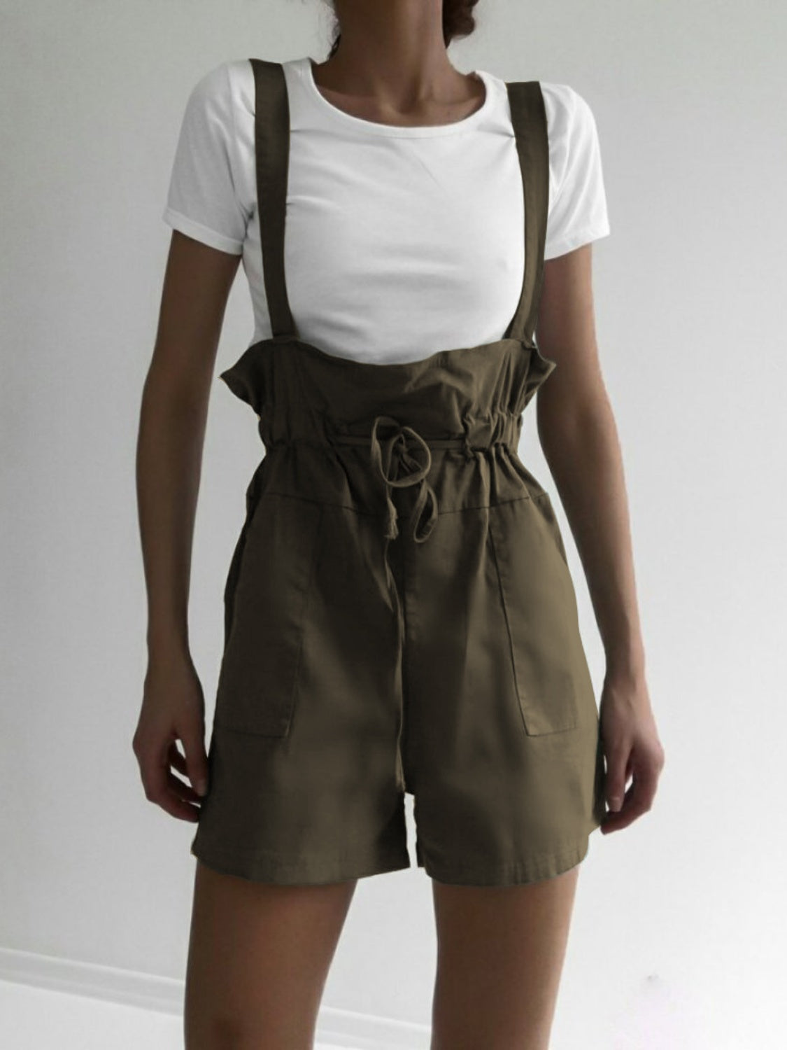 Drawstring Wide Strap Overalls with Pockets-TOPS / DRESSES-[Adult]-[Female]-Moss-S-2022 Online Blue Zone Planet