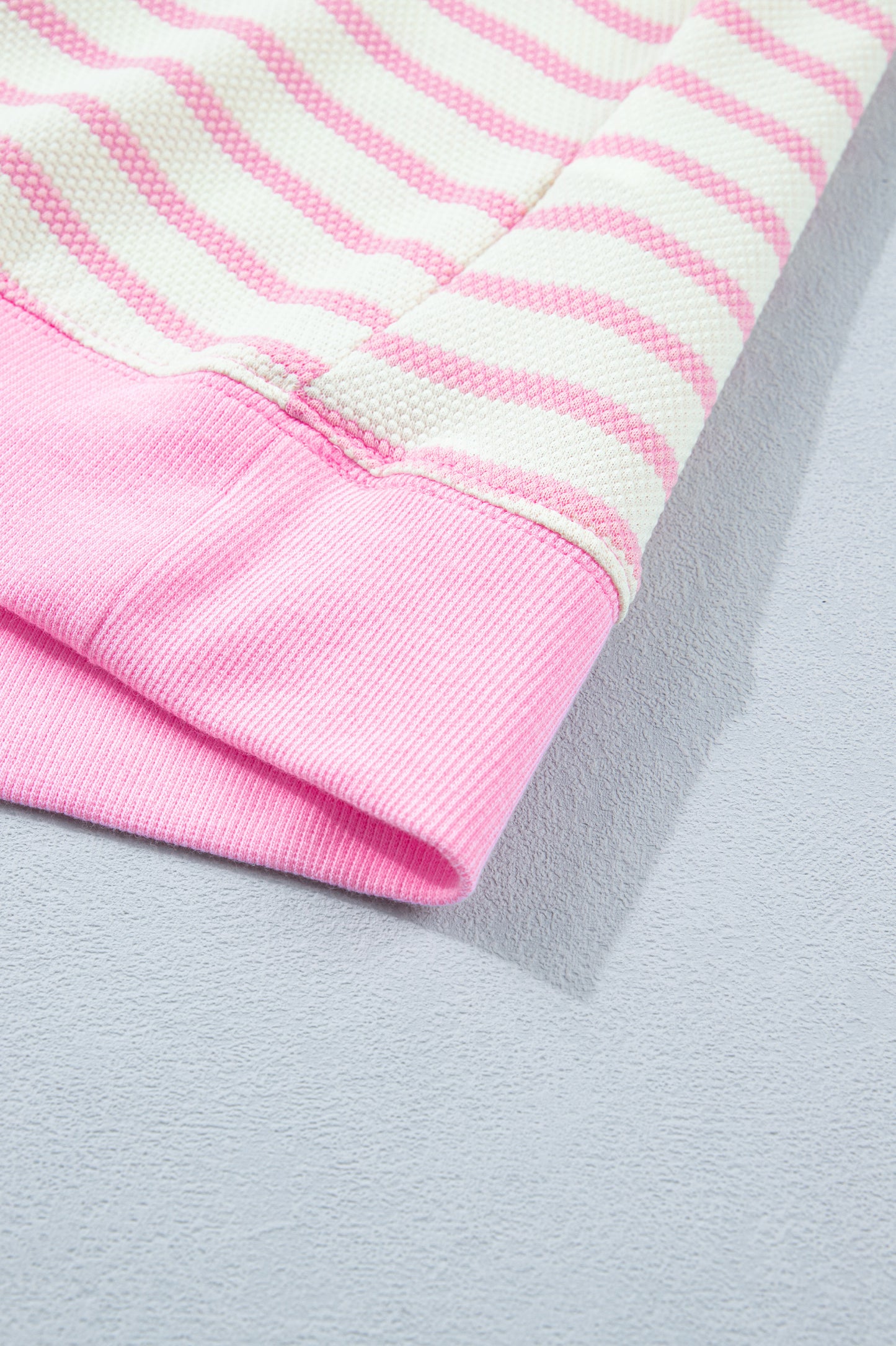 Pink Stripe Ruffled Short Sleeve Patchwork Blouse-Tops/Blouses & Shirts-[Adult]-[Female]-2022 Online Blue Zone Planet