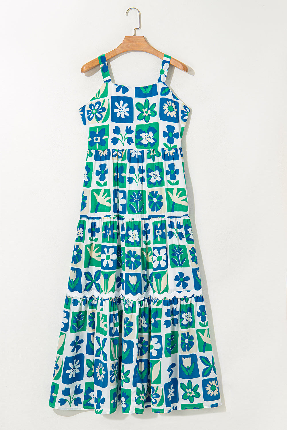 Multicolour Floral Maxi Sundress with Ricrac Trim-TOPS / DRESSES-[Adult]-[Female]-2022 Online Blue Zone Planet