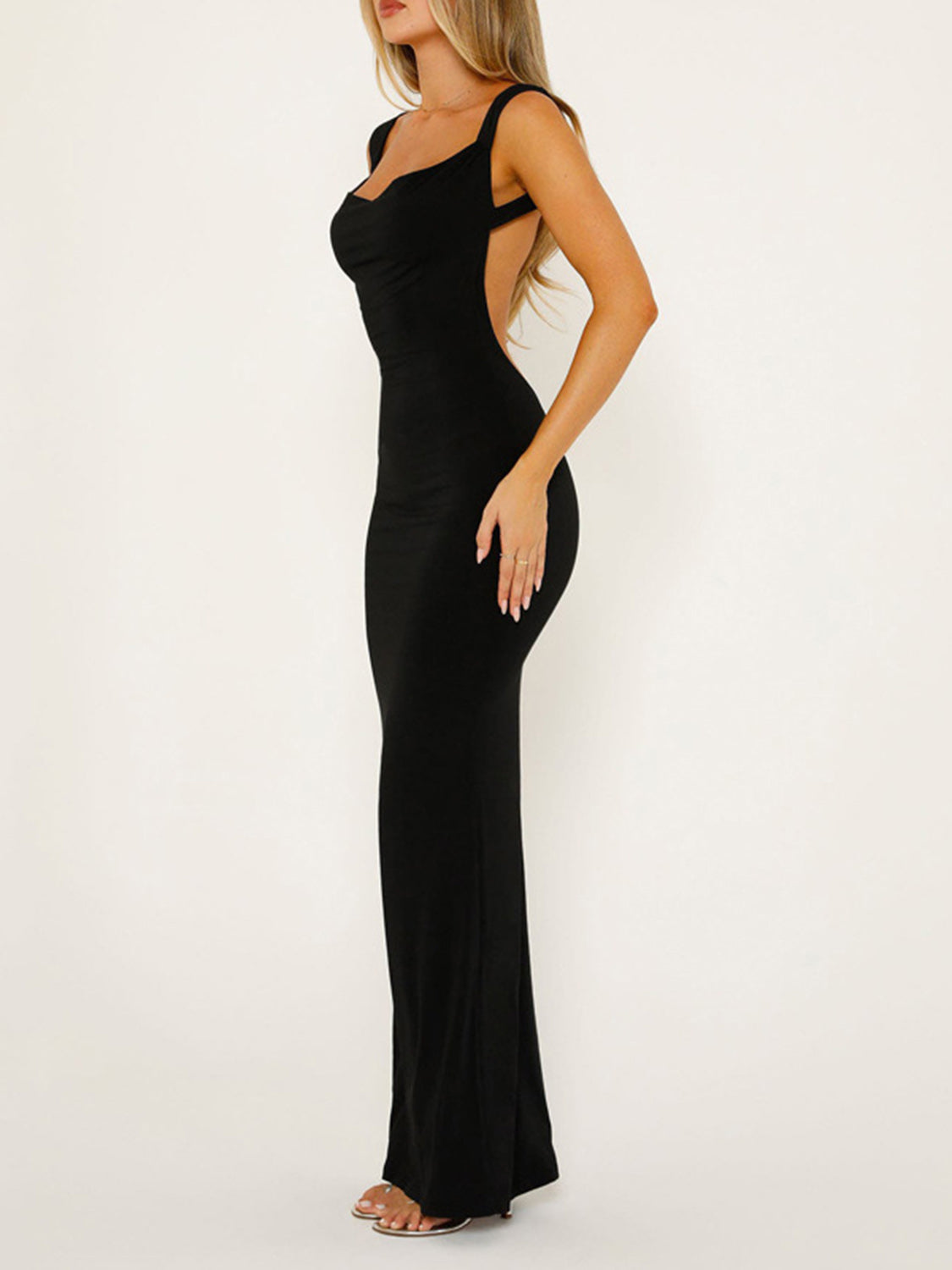 Backless Wide Strap Maxi Dress-TOPS / DRESSES-[Adult]-[Female]-2022 Online Blue Zone Planet