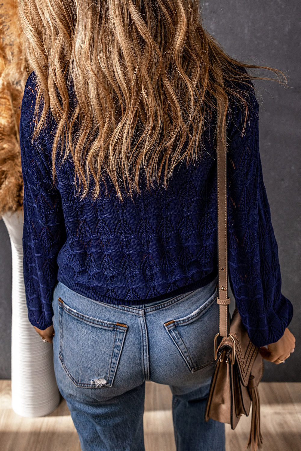 White Lightweight Buttoned Front Crochet Cardigan-TOPS / DRESSES-[Adult]-[Female]-2022 Online Blue Zone Planet