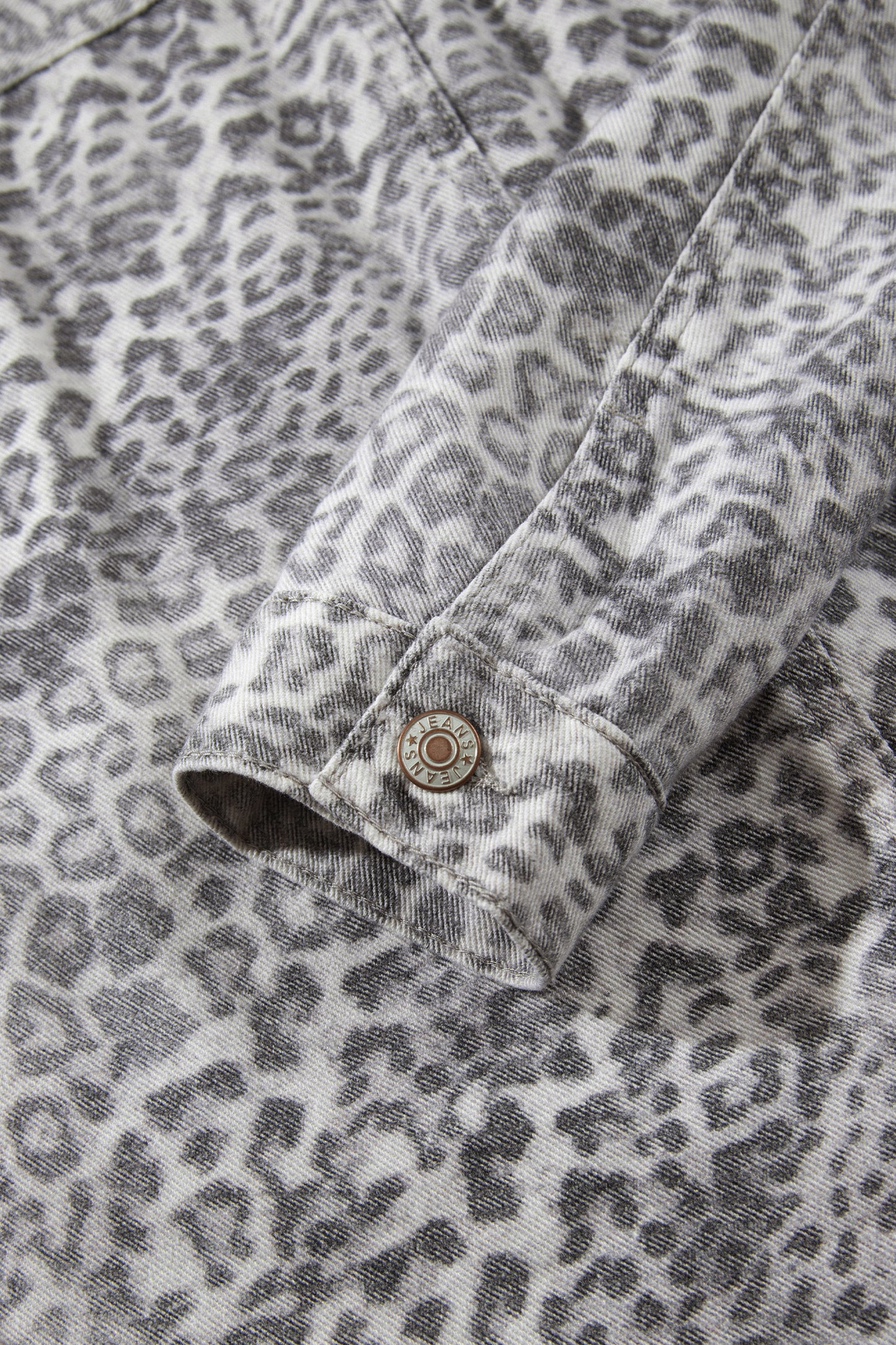 Khaki Leopard Print Studded Collar Studded Patch Pocket Denim Jacket-Outerwear/Denim jackets-[Adult]-[Female]-2022 Online Blue Zone Planet