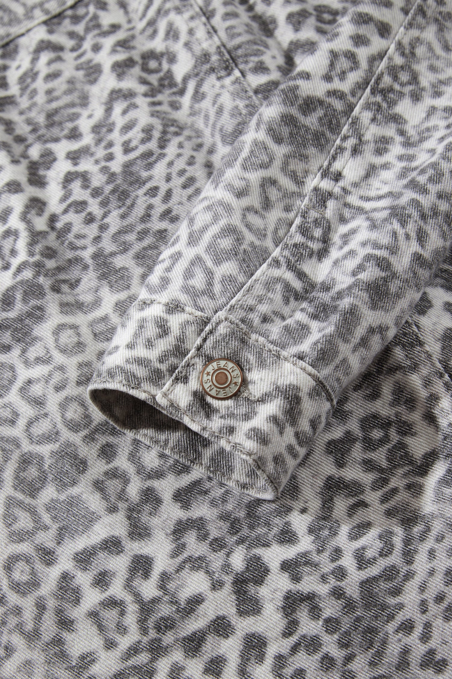 Khaki Leopard Print Studded Collar Studded Patch Pocket Denim Jacket-Outerwear/Denim jackets-[Adult]-[Female]-2022 Online Blue Zone Planet