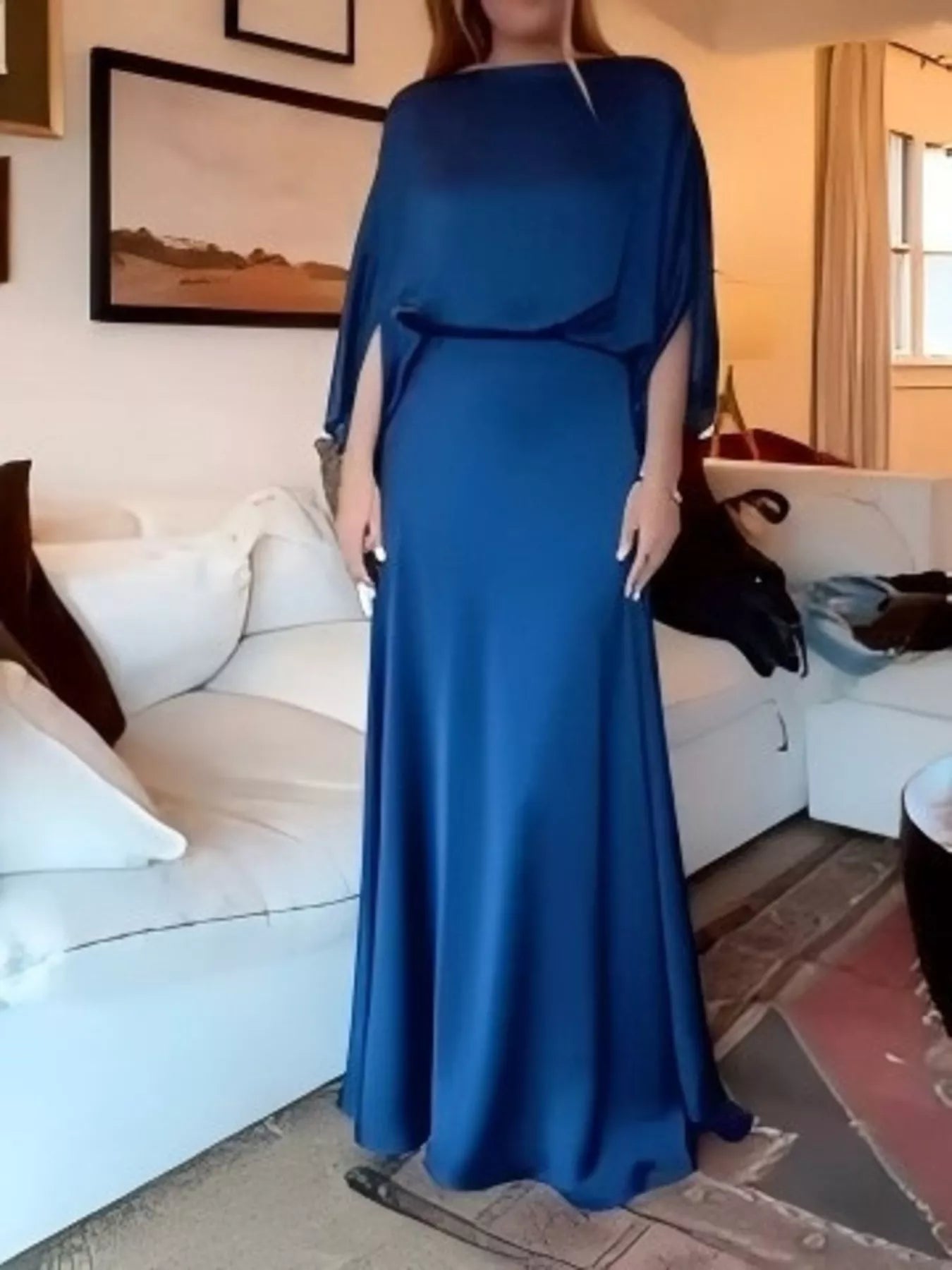 Full Size Elegant Batwing Sleeve Maxi Dress Plus Size Blue Zone Planet Full Size Elegant Batwing Sleeve Maxi Dress Plus Size Blue Zone Planet