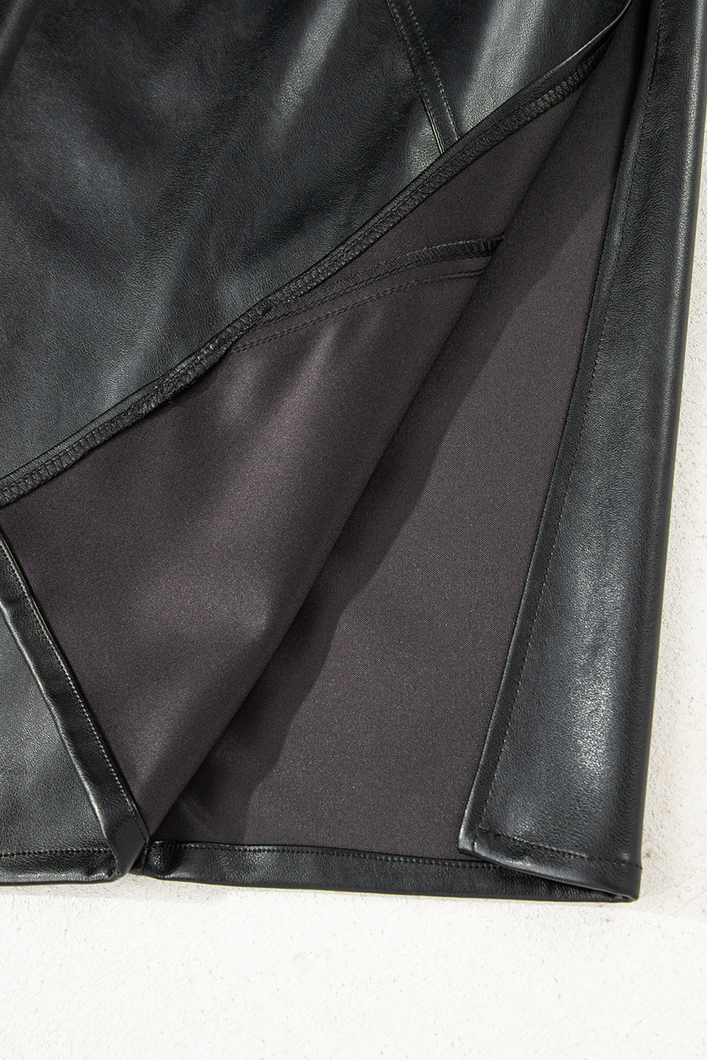 Black Faux Leather Side Slit Maxi Skirt-TOPS / DRESSES-[Adult]-[Female]-2022 Online Blue Zone Planet