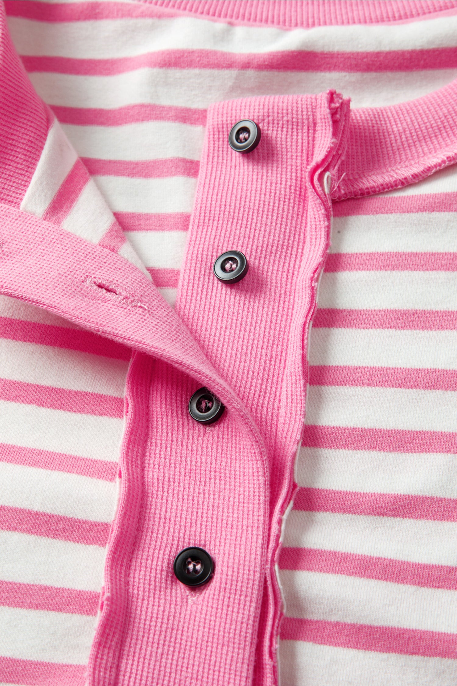 Pink Stripe Half Placket High Low Short Sleeve Top-Tops/Tops & Tees-[Adult]-[Female]-2022 Online Blue Zone Planet