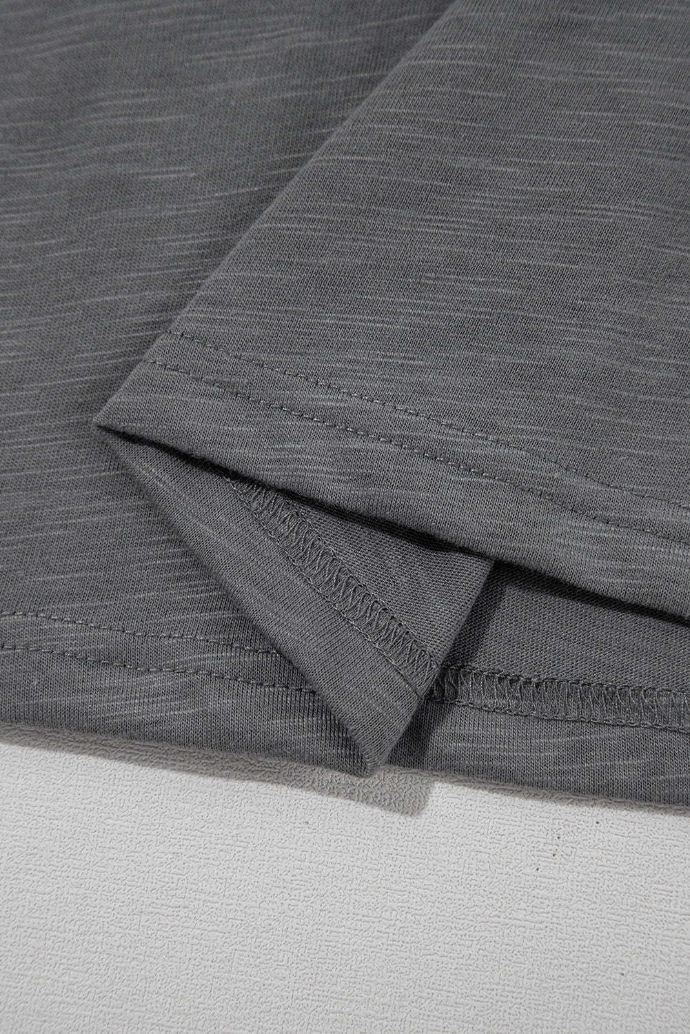 Dark Grey Layered Ruffle Short Sleeve Round Neck Top-Tops/Tops & Tees-[Adult]-[Female]-2022 Online Blue Zone Planet