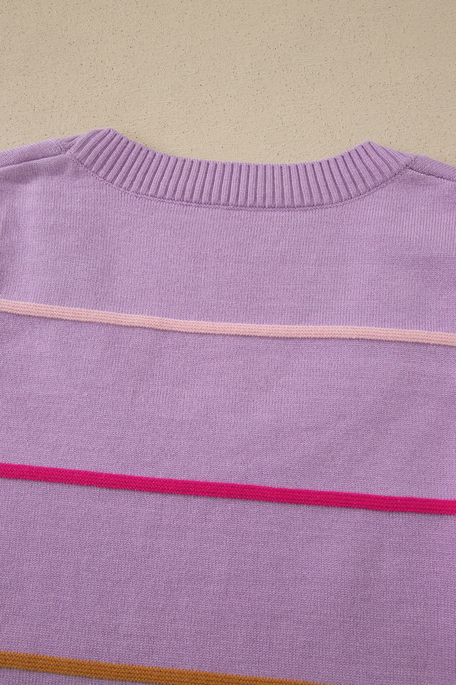 Sky Blue Stripe Round Neck Knitted Sweater Tank-TOPS / DRESSES-[Adult]-[Female]-2022 Online Blue Zone Planet