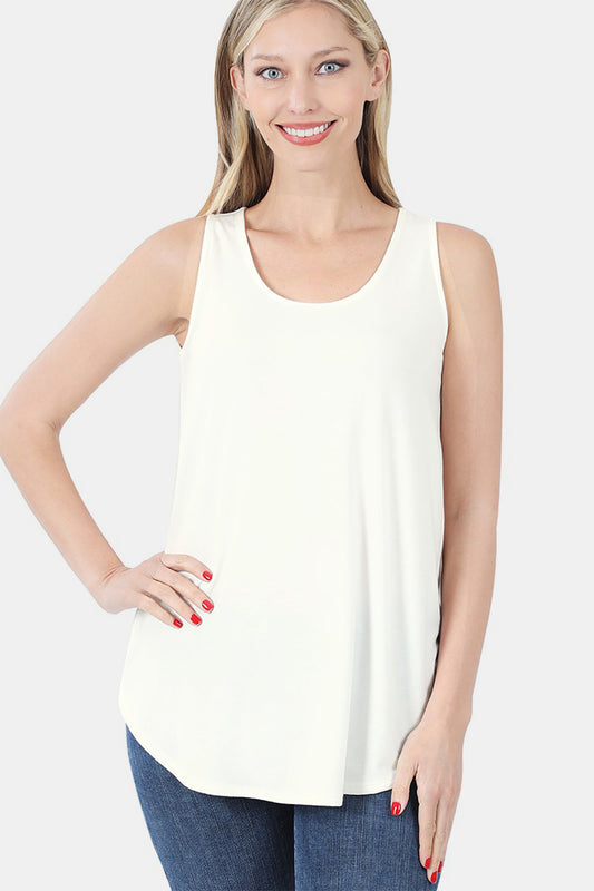 Zenana Round Neck Curved Hem Tank-TOPS / DRESSES-[Adult]-[Female]-Ivory-S-2022 Online Blue Zone Planet