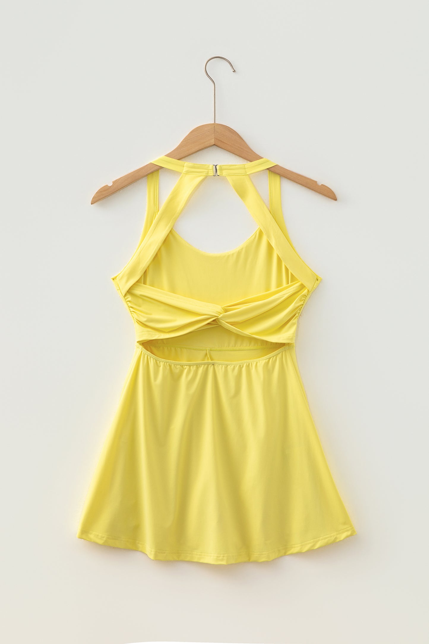 Yellow Cream Daring Back Cutout Active Mini Dress-TOPS / DRESSES-[Adult]-[Female]-2022 Online Blue Zone Planet