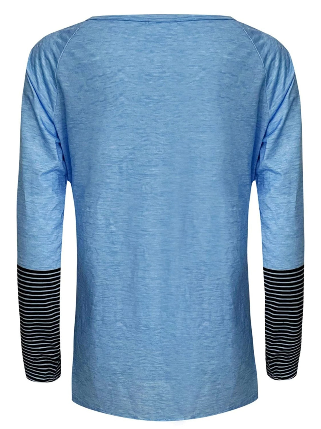 Full Size Striped Quarter Button Long Sleeve T-Shirt-TOPS / DRESSES-[Adult]-[Female]-2022 Online Blue Zone Planet