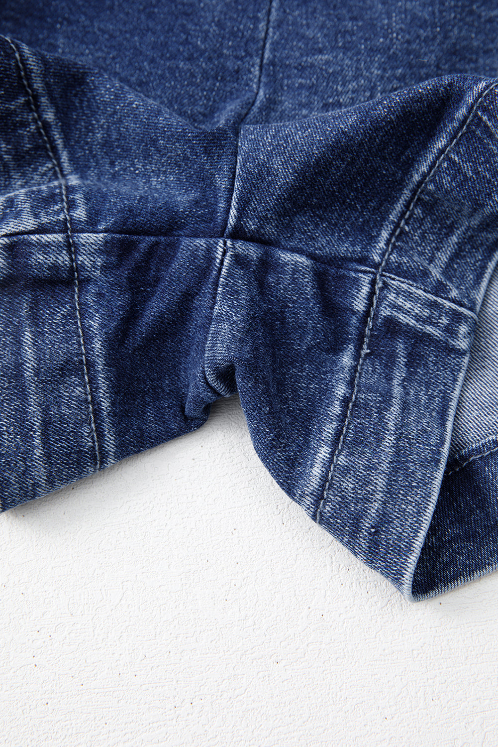 Sail Blue Acid Wash Asymmetric Twisted Wrapped Zipped Denim Skort-Bottoms/Denim Shorts-[Adult]-[Female]-2022 Online Blue Zone Planet