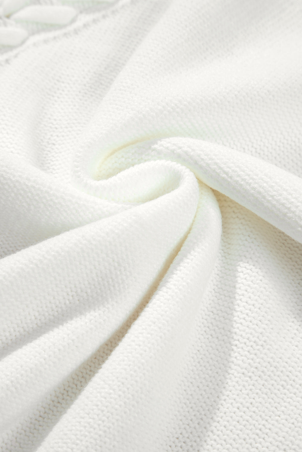 White Woven Tasseled Sleeveless Mock Neck Sweater Vest-TOPS / DRESSES-[Adult]-[Female]-2022 Online Blue Zone Planet