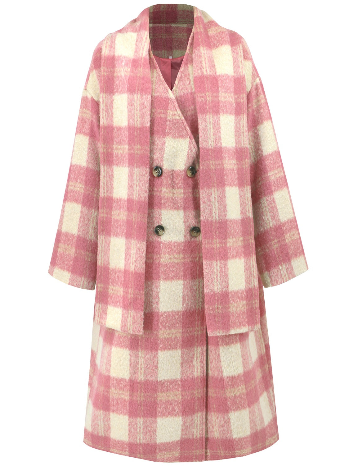 Blue Zone Planet | Plaid Button Up Long Sleeve Coat-TOPS / DRESSES-[Adult]-[Female]-2022 Online Blue Zone Planet