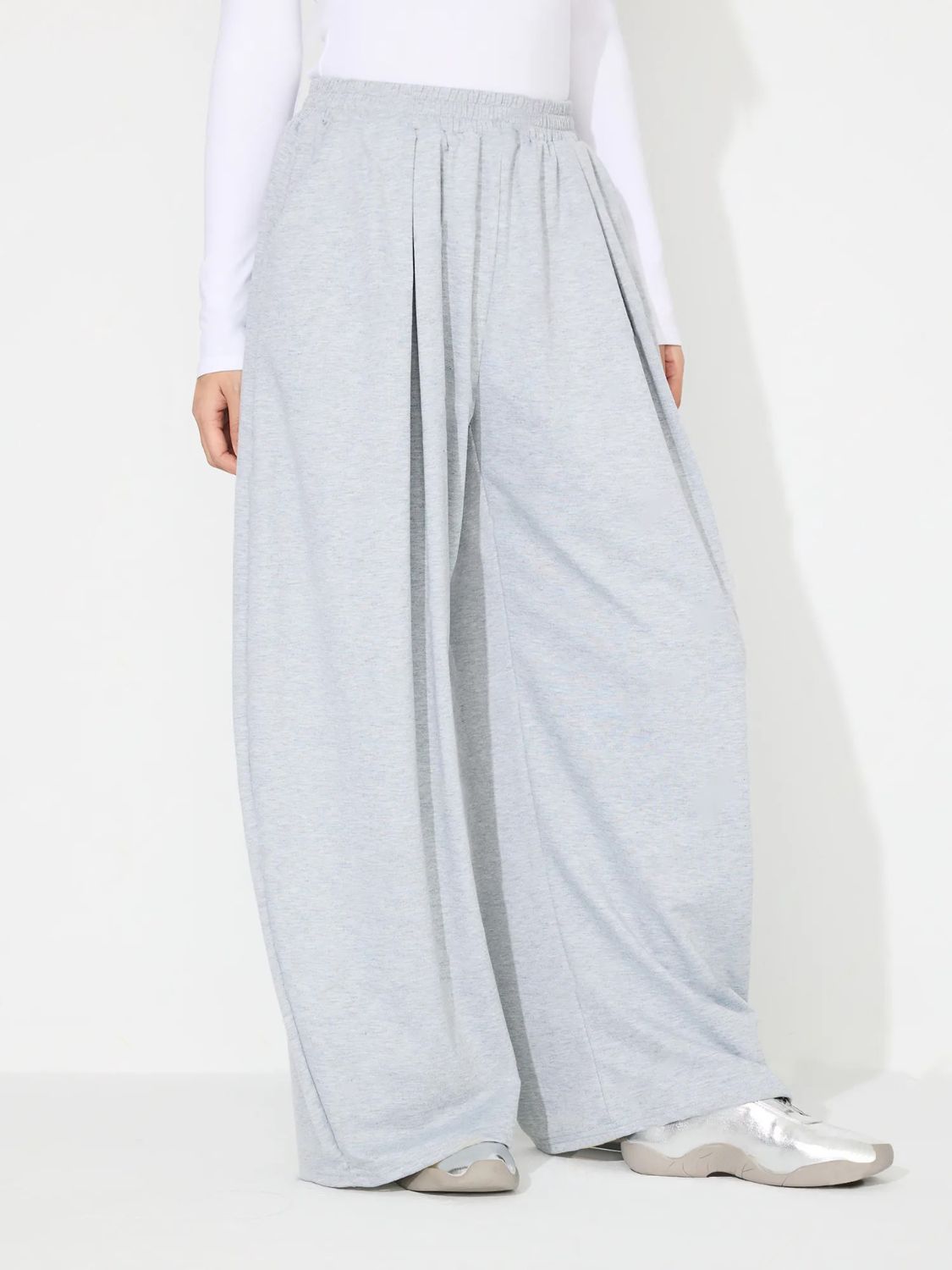 Blue Zone Planet | Elastic Waist Wide Leg Pants with Pockets-BOTTOMS SIZES SMALL MEDIUM LARGE-[Adult]-[Female]-2022 Online Blue Zone Planet