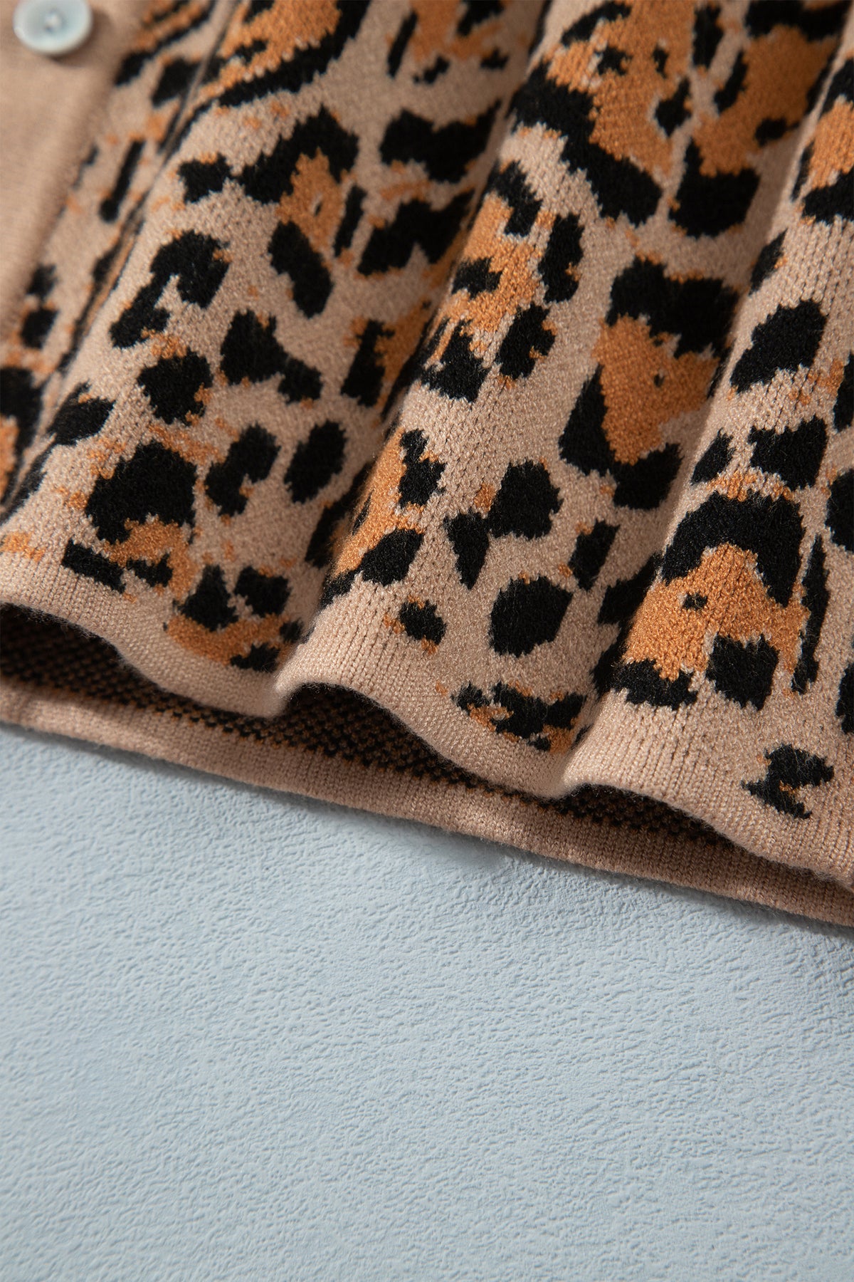 Brown Leopard Print Button-Up Cardigan Long Sleeve Cardigans-Sweaters & Cardigans/Cardigans-[Adult]-[Female]-2022 Online Blue Zone Planet