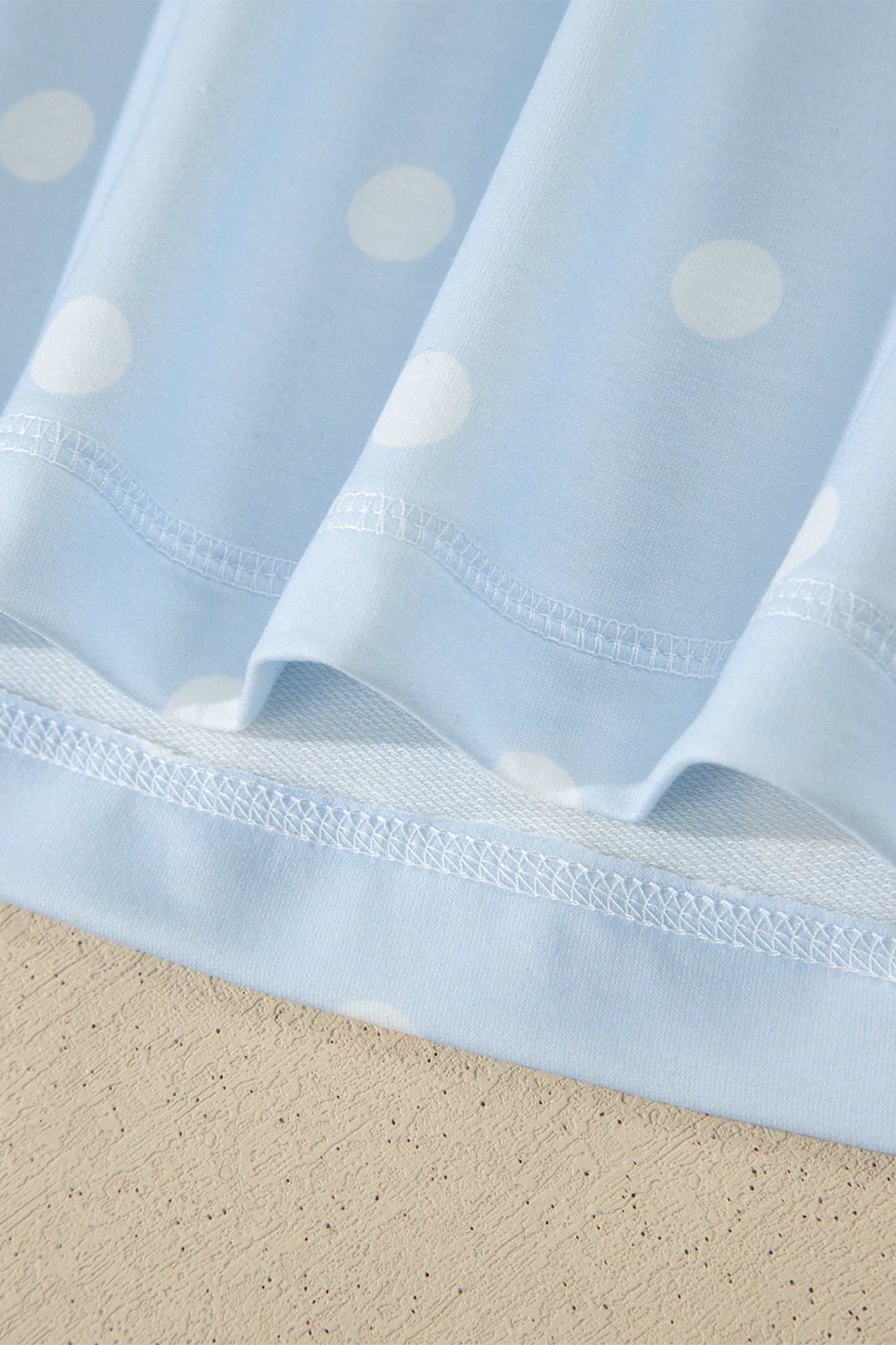 White Exposed Seam Detail Polka Dot Loose Tee Drawstring Shorts Set-Two Piece Sets/Short Sets-[Adult]-[Female]-2022 Online Blue Zone Planet